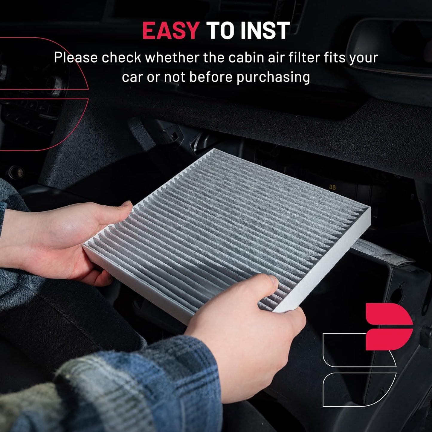 BDFHYK CF10548 Cabin Air Filter with Activated Carbon Compatible with Ford 2007-2012 Escape, Compatible with Mercury 2007-2011 Mariner, Replace# CAF5685, CAF1844P, CAF1844P, CF1174