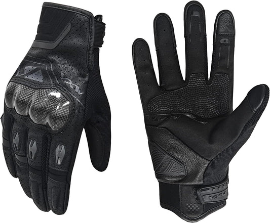 VXW Motorcycle Gloves for Men and Women - Gel Palm Sliders, Leather & Mesh Construction Full Finger Touchscreen, High-Speed Sports Gear for MTB/ATV/BMX/Motocross/Dirt Bike