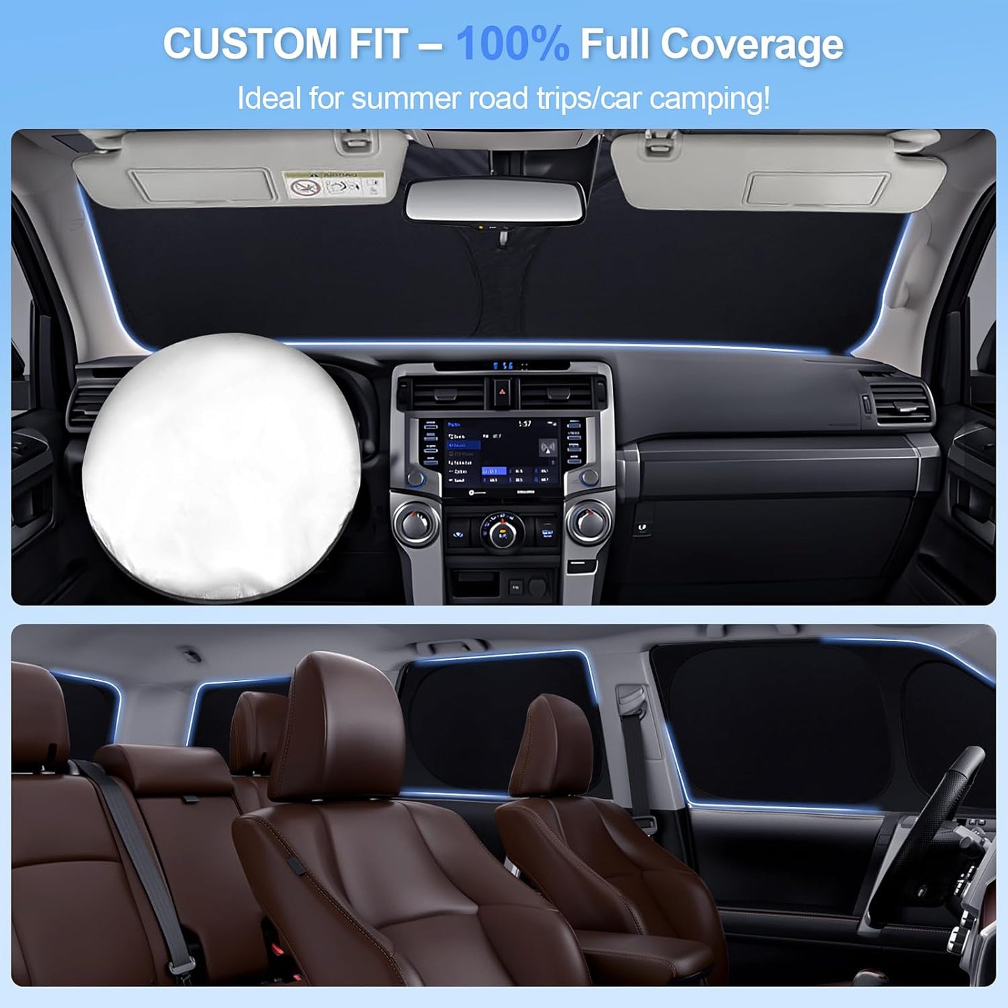 6pcs Car Window Shades for Volkswagen VW Beetle 2012-2019 Accessories,Windshield Side Rear Full Sunshade,Sun Visor UV Blocking, Privacy Protection and Blackout for Camping Outdoor