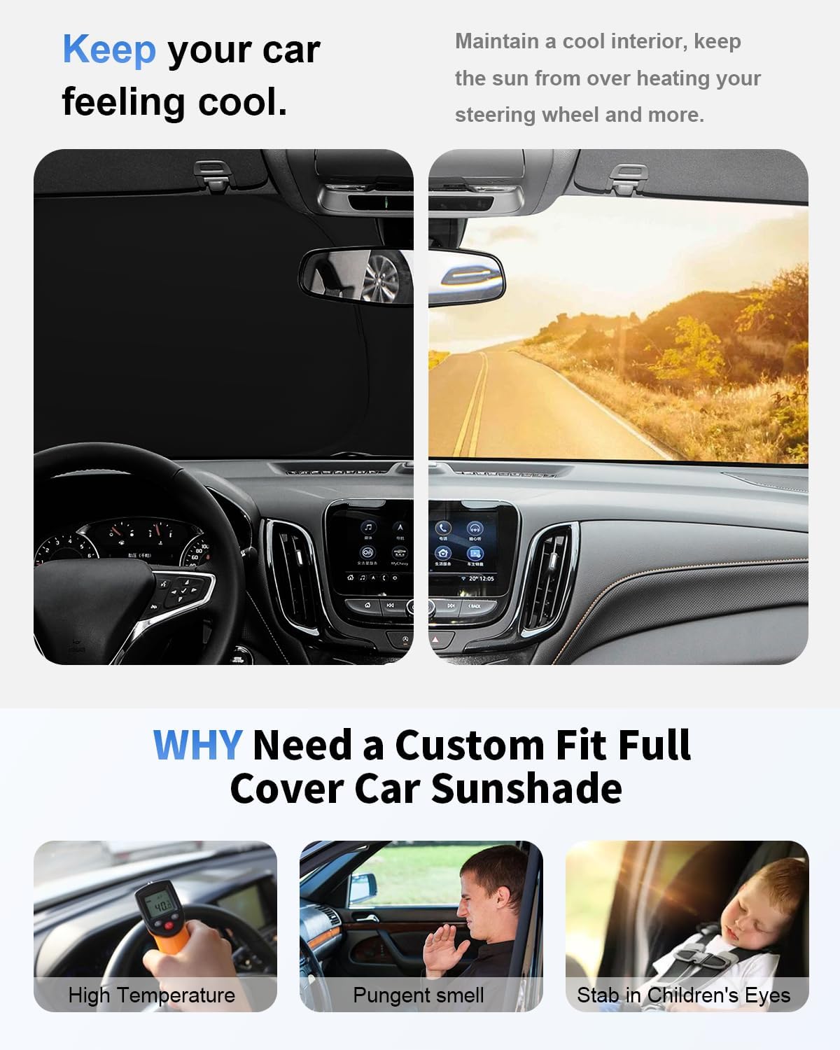 for Ford Explorer 2024 Windshield Sun Shade Window Sunshade fit for Ford Explorer 2023 2022 2021 2020 Thicken 4-Layer Windshield Cover Sun Visor Protector Block UV Rays Car Accessories