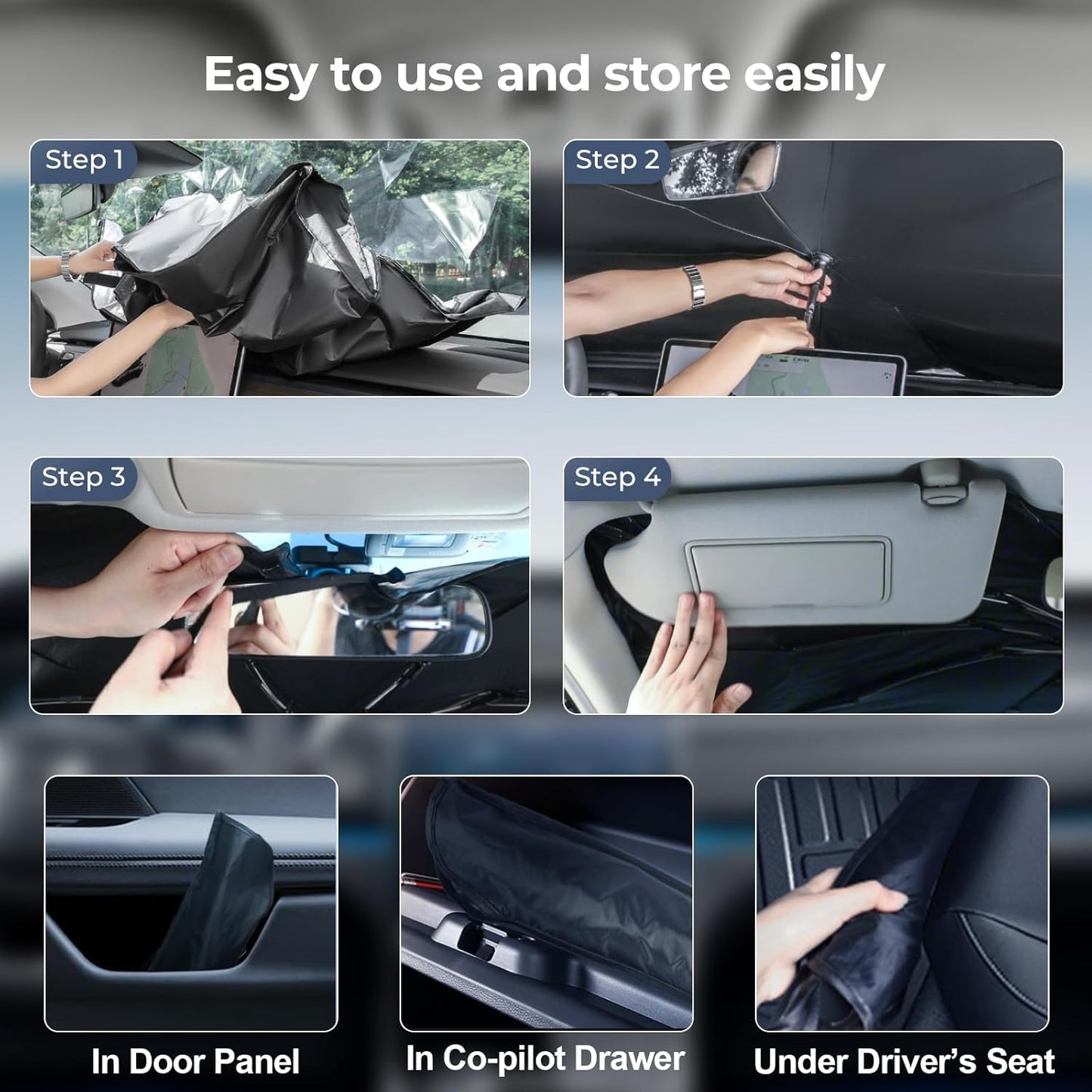 Windshield Sun Shade Umbrella: for Crosstrek-2018-2023 - Front Custom Car Window Shades - Double Thickened Foldable Crosstrek Wagon Sunshades Block UV Keep Cool