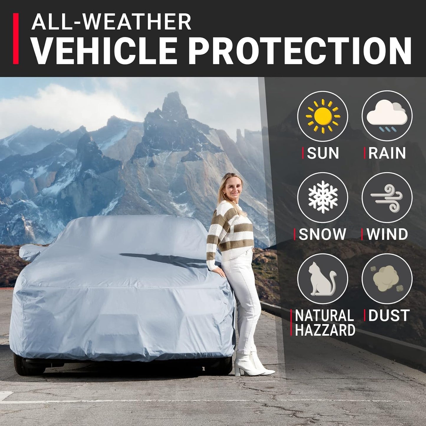 iCarCover Premium Car Cover for 1988-2008 Pontiac Grand Prix Heavy Duty Waterproof All-Weather Automobiles Custom Fit Indoor Outdoor UV Snow Protection Covers with Straps and Bag