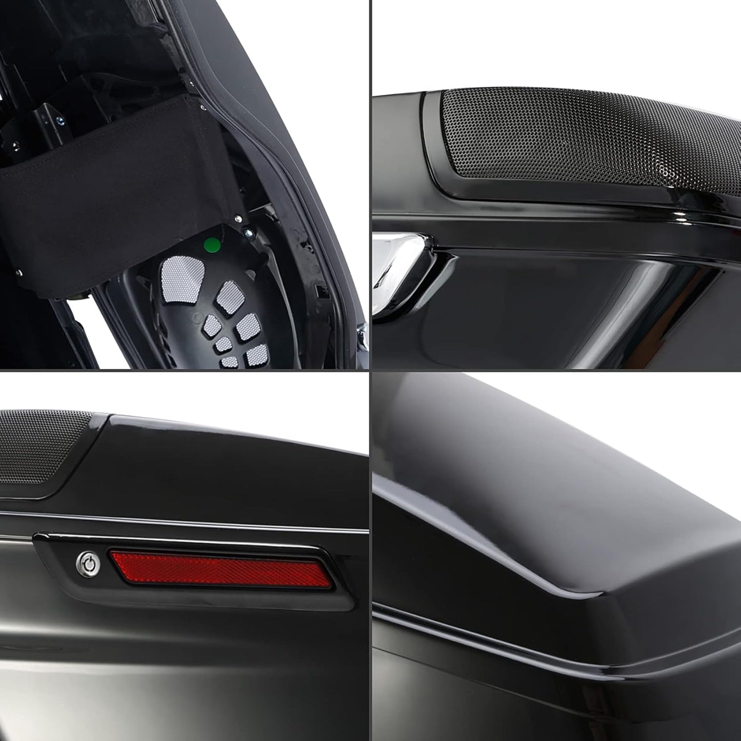 XFMT Motorcycle 4" Extended Hard Saddlebag Fit For Harley Touring CVO Road King Street Glide Road Glide Electra Glide '14-'24