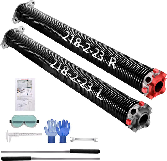2" Garage Door Spring, Garage Door Spring Replacement,Torsion Springs for Garage Door Set Includes Left Right Door Springs, with Non-Slip Winding Rods for DIY Spring Replacement (0.218x2''x24'')