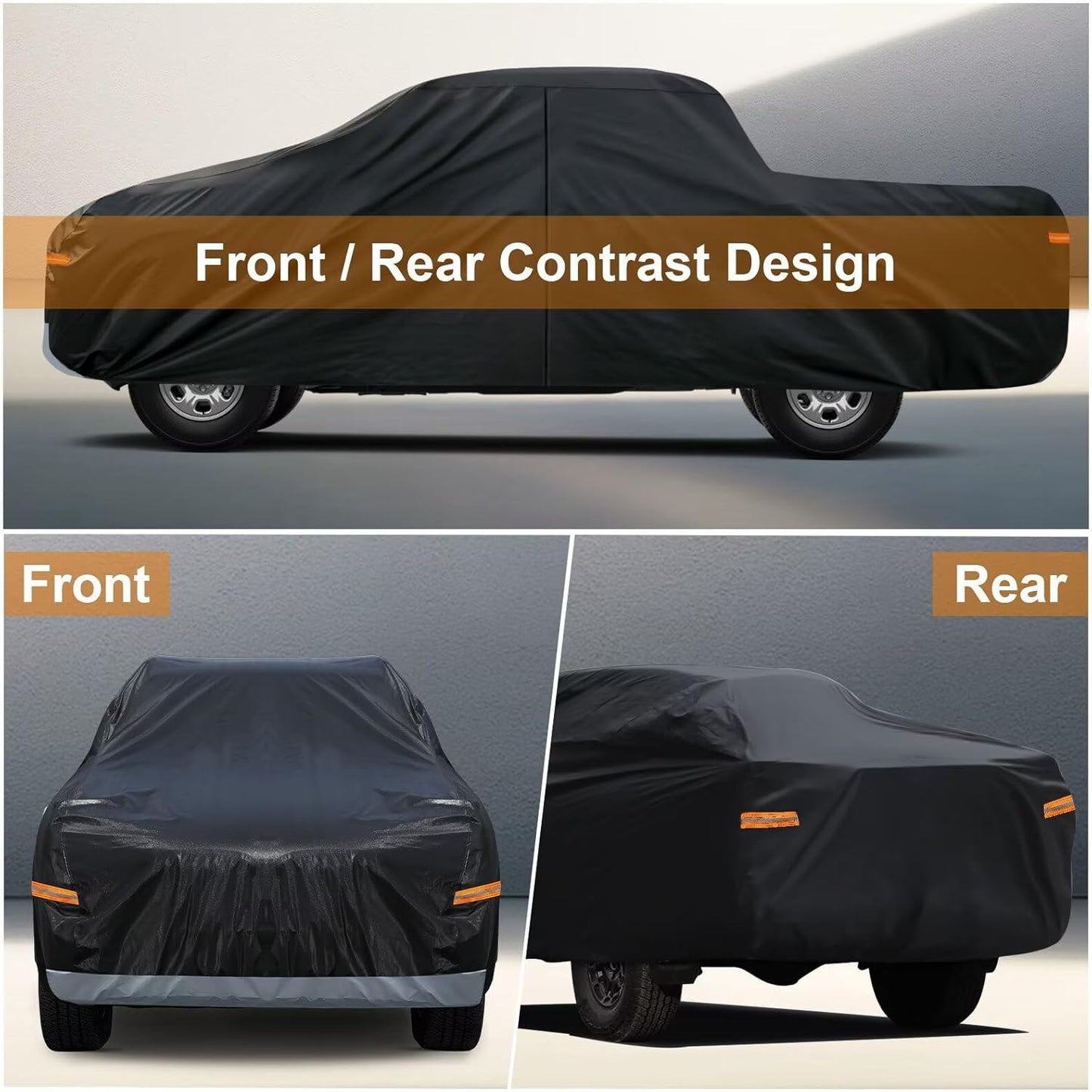 Kayme Truck Cover Custom Fit Chevrolet Silverado 3500HD(2007-2019) Crew Cab SB. Full Exterior Heavy Duty Outdoor Pickup Truck Car Cover Waterproof All Weather.Car Tarp for Wind Sun Dust Protection.