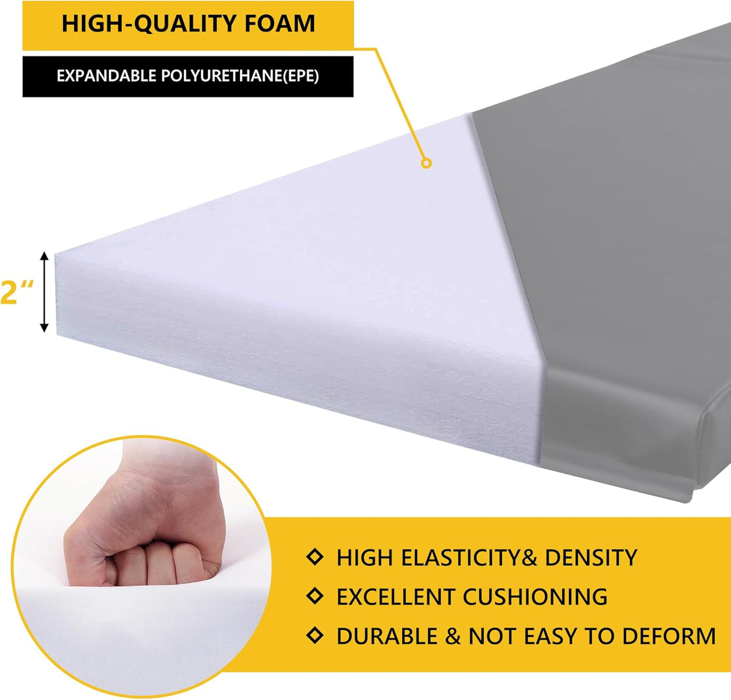 Wall Corner Guards & Edge Protector, Heavy Duty Wall Corner Protective Safety Padding, All-Weather 2 Sides Corner Pad for Gyms, Basketball Court, Playrooms, Garages,etc. (Gray, 5FT Tall 6in Sides)