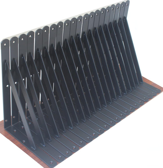 32 Pack L11 x H 8" Black Heavy Duty Shelf Brackets with Screws Metal Shelf Brackets Shelf Support Angle Brackets for Shelves L Brackets Heavy Duty Floating Shelf