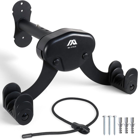 Buffalo Bike Wall Mount Rack – Adjustable Horizontal Indoor Hanger for Road, Mountain & Hybrid Bikes up to 48.5 lbs | Space-Saving Heavy-Duty Bicycle Storage for Garage & Home