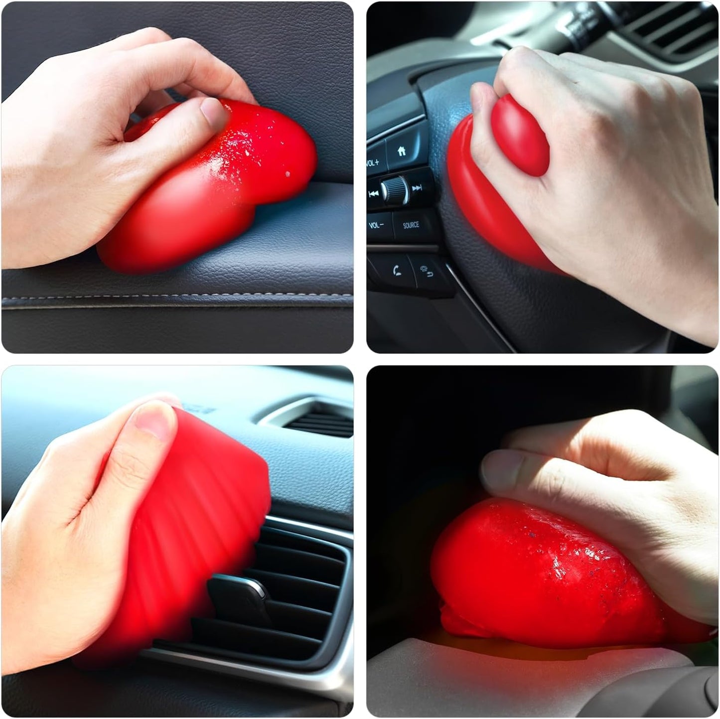 DNA MOTORING Car Cleaning Gels Auto Detailing Tools Cleaning Putty Car Interior Cleaner, Car Jelly Cleaner, Keyboard Cleaner, Car Cleaning Supplies Car Gifts for Men Women,Red, TOOLS-00254