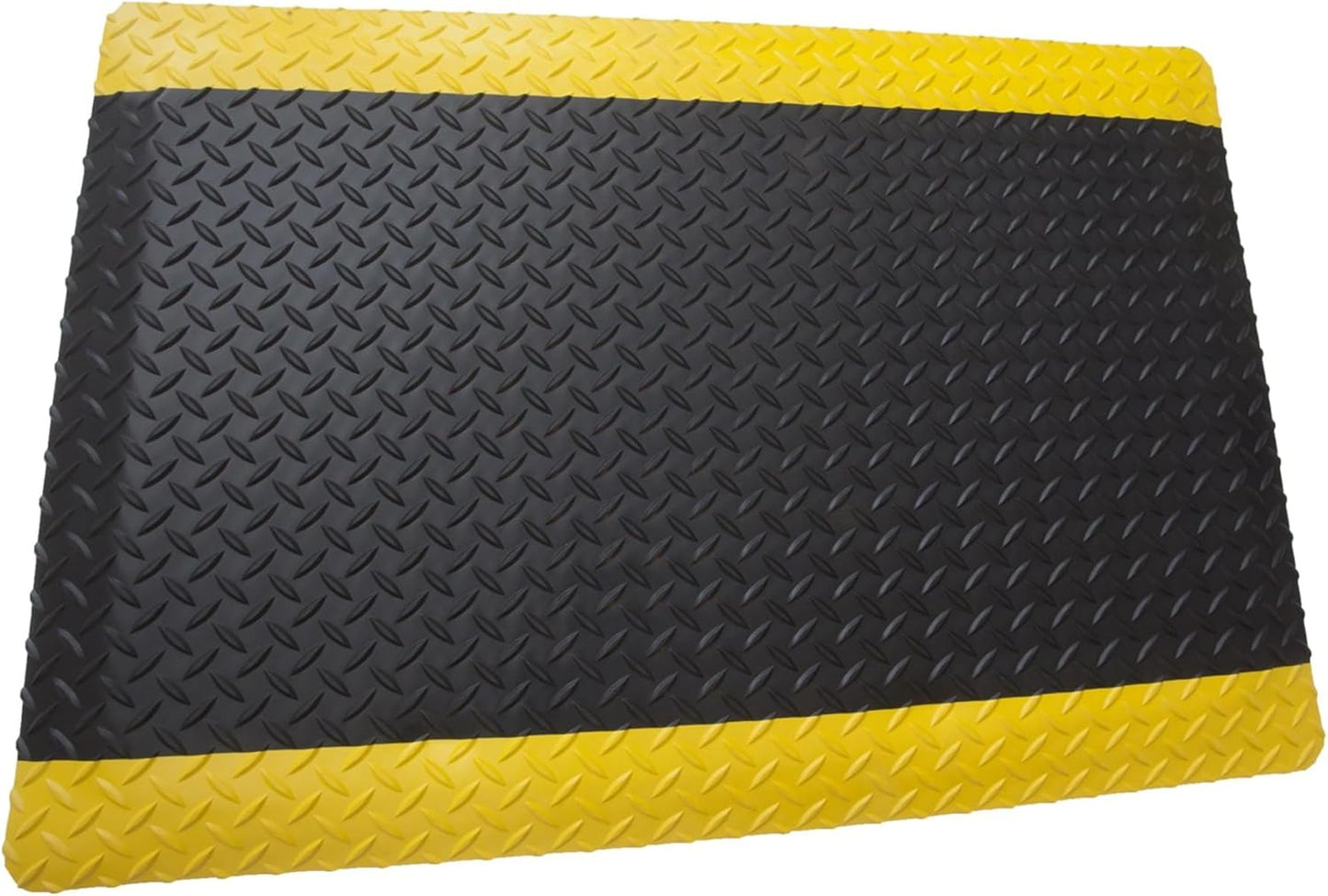 Rhino Mats, American Classic Diamond Anti-Fatigue Mats, Industrial Ergonomic Comfort Standing Mat for Work, Home, Garage, Office, Kitchen or Anywhere (Black/Yellow 1" Thick, 2 FT. x 23 FT.)