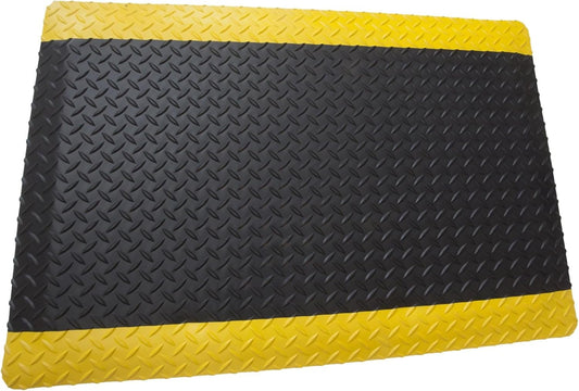 Rhino Mats, American Classic Diamond Anti-Fatigue Mats, Industrial Ergonomic Comfort Standing Mat for Work, Home, Garage, Office, Kitchen or Anywhere (Black/Yellow 9/16" Thick, 2 FT. x 25 FT.)