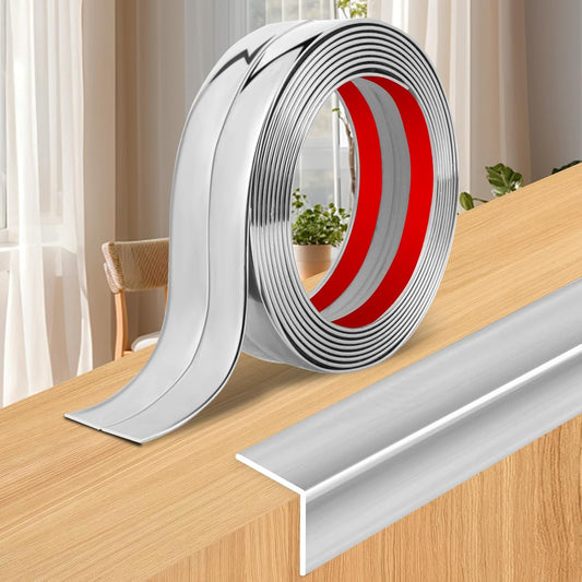 Wall Corner Protector Moulding Trim Peel and Stick Wall Corner Guards Trim Flexible Self Adhesive Edge Protector Moulding, 1.6 in x 20 Ft, Silver