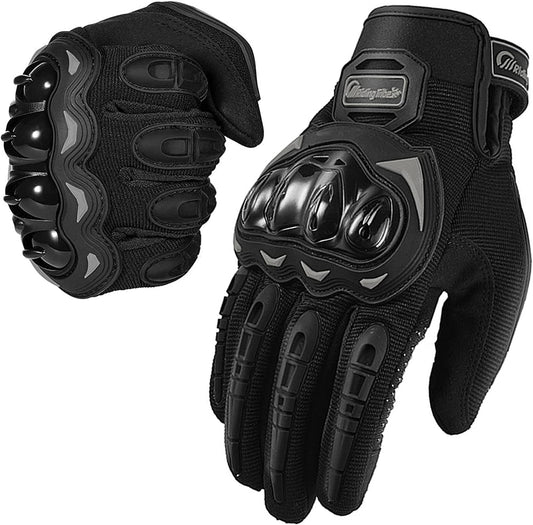Motorcycle Gloves for Men and Women Full Finger Touchscreen Mountain Dirt Bike Gloves for Powersports BMX ATV MTB Driving Motocross Cycling Gloves(L, Black)