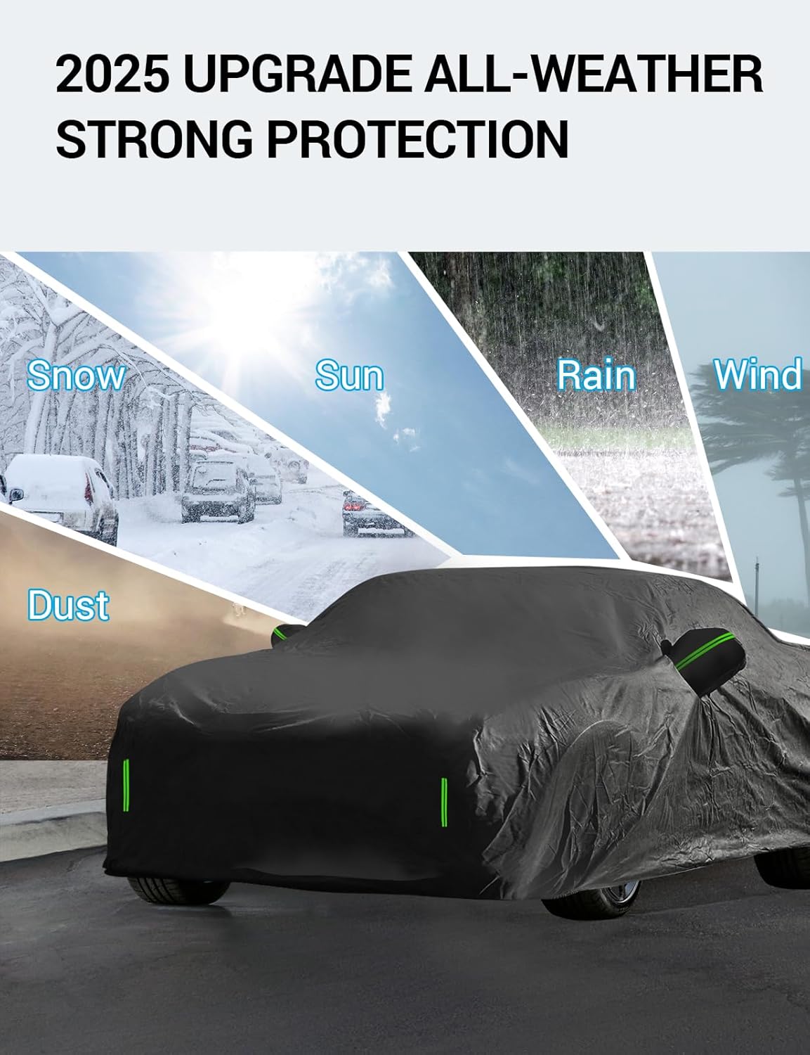 Proadsy 2025 Upgrade Car Cover Custom Fit for 2019-2025 Mazda3, Waterproof All Weather for Automobiles, Full Exterior Cover Rain Snow Sun Protector Indoor Outdoor Car Cover