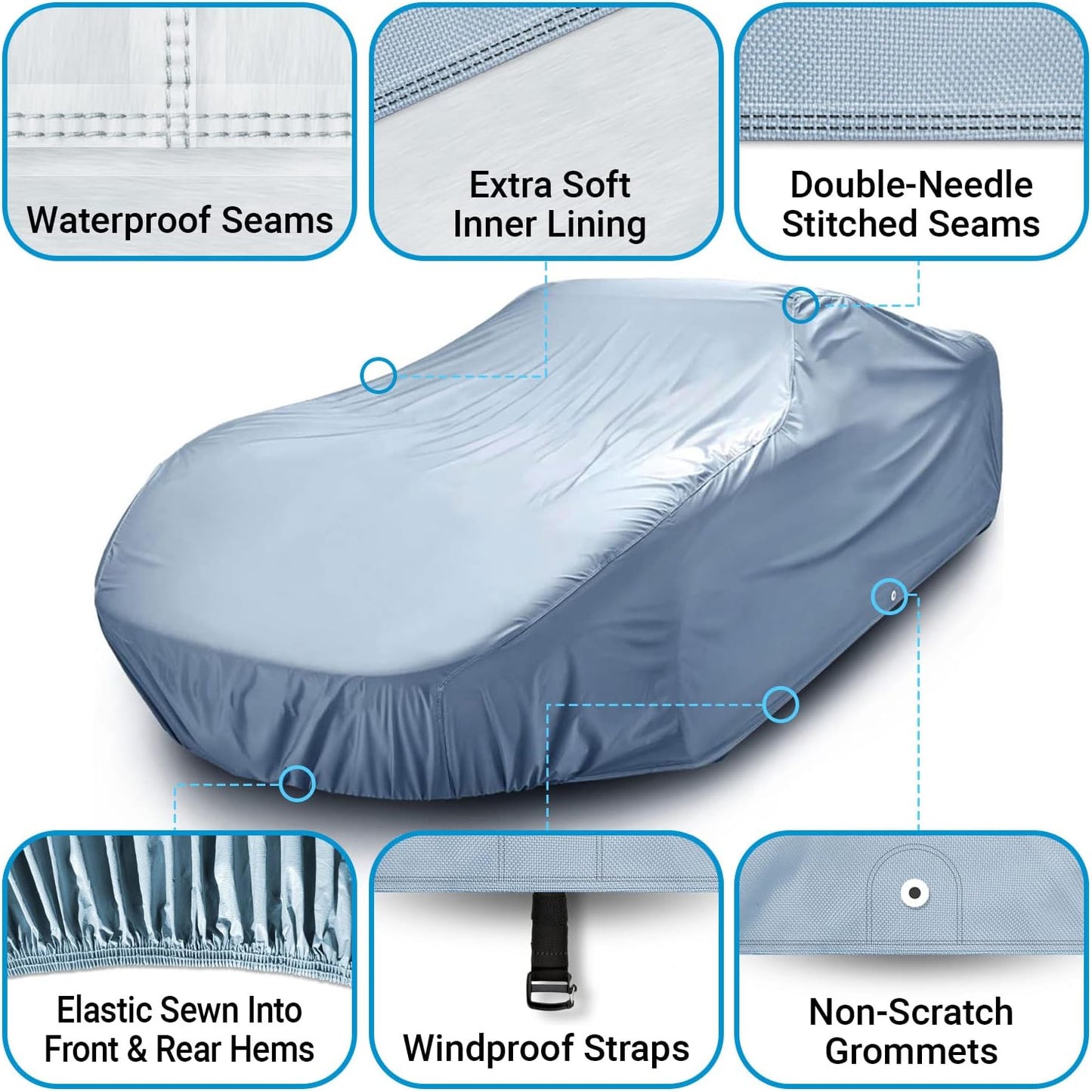 iCarCover Premium Car Cover for 1946-1948 Chevy Fleetmaster Heavy Duty Waterproof All-Weather Automobiles Custom Fit Indoor Outdoor UV Snow Protection Covers with Straps and Bag