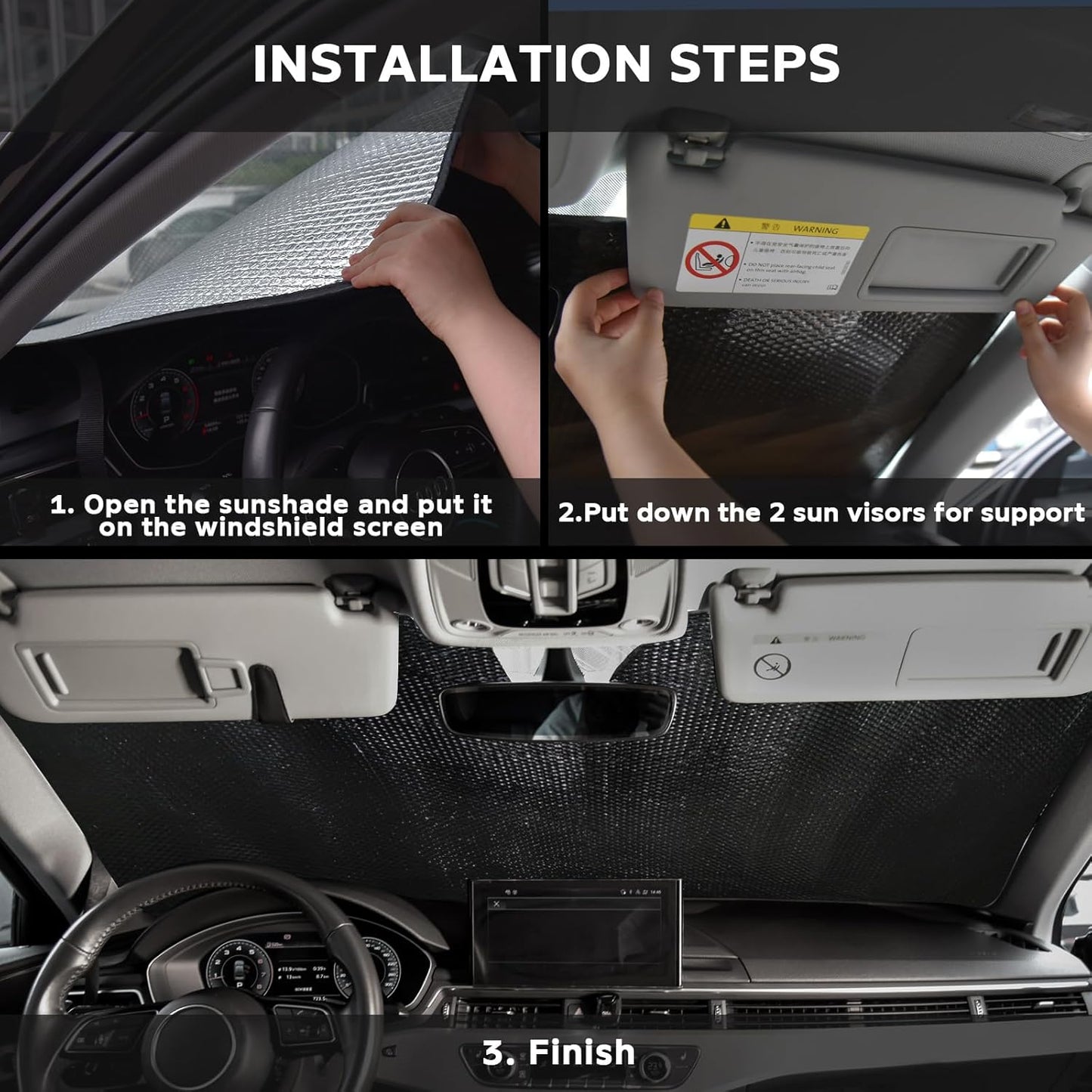 Windshield Sun Shade for Subaru Forester 2019-2024 - 5-Layer Bubble Foldable Front Window Shade Sun Visor Accessories - Blocks Heat & UV Rays