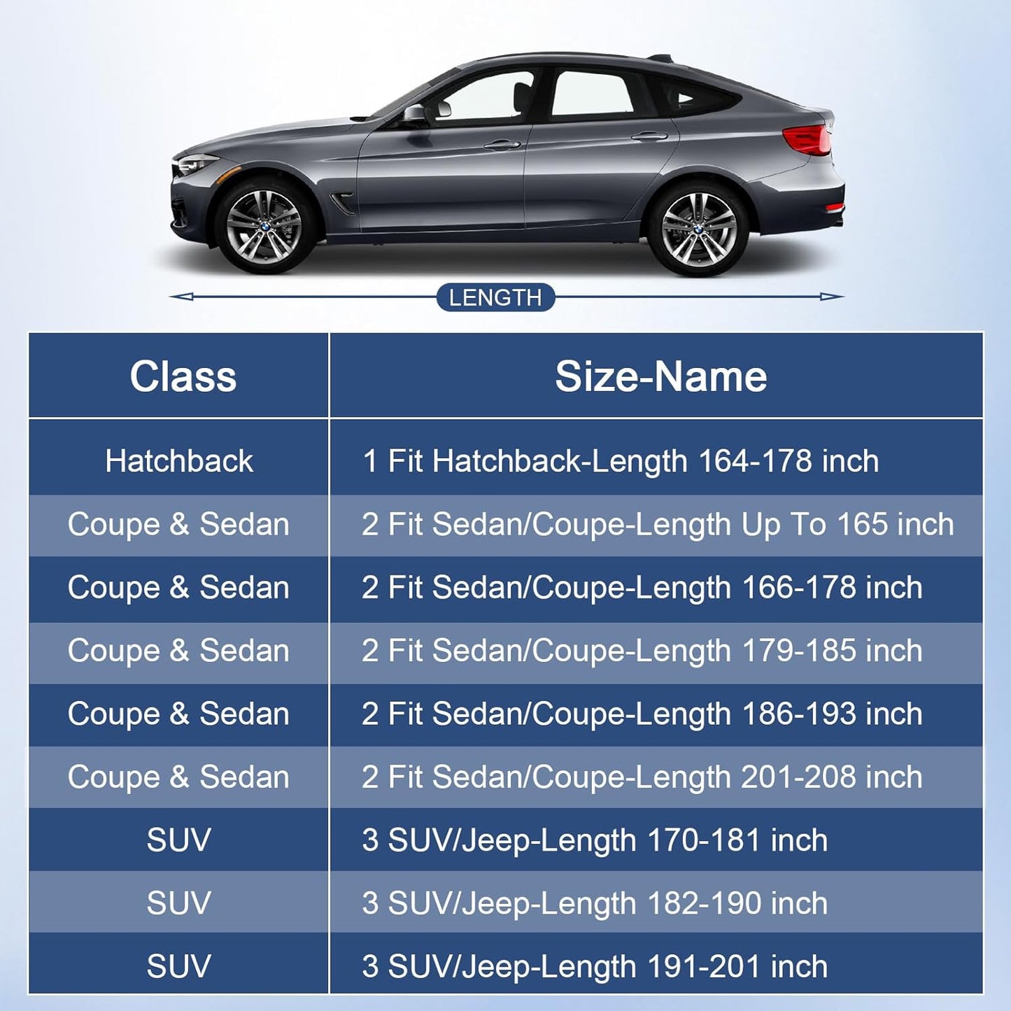 Car Cover Waterproof All Weather for Automobiles, Full Exterior Covers for Sedan & Coupe (up to 165 inch) Universal Fit for BMW Z3, Mazda MX5, Honda S2000, etc. Rain Winter Sun Snow Protection