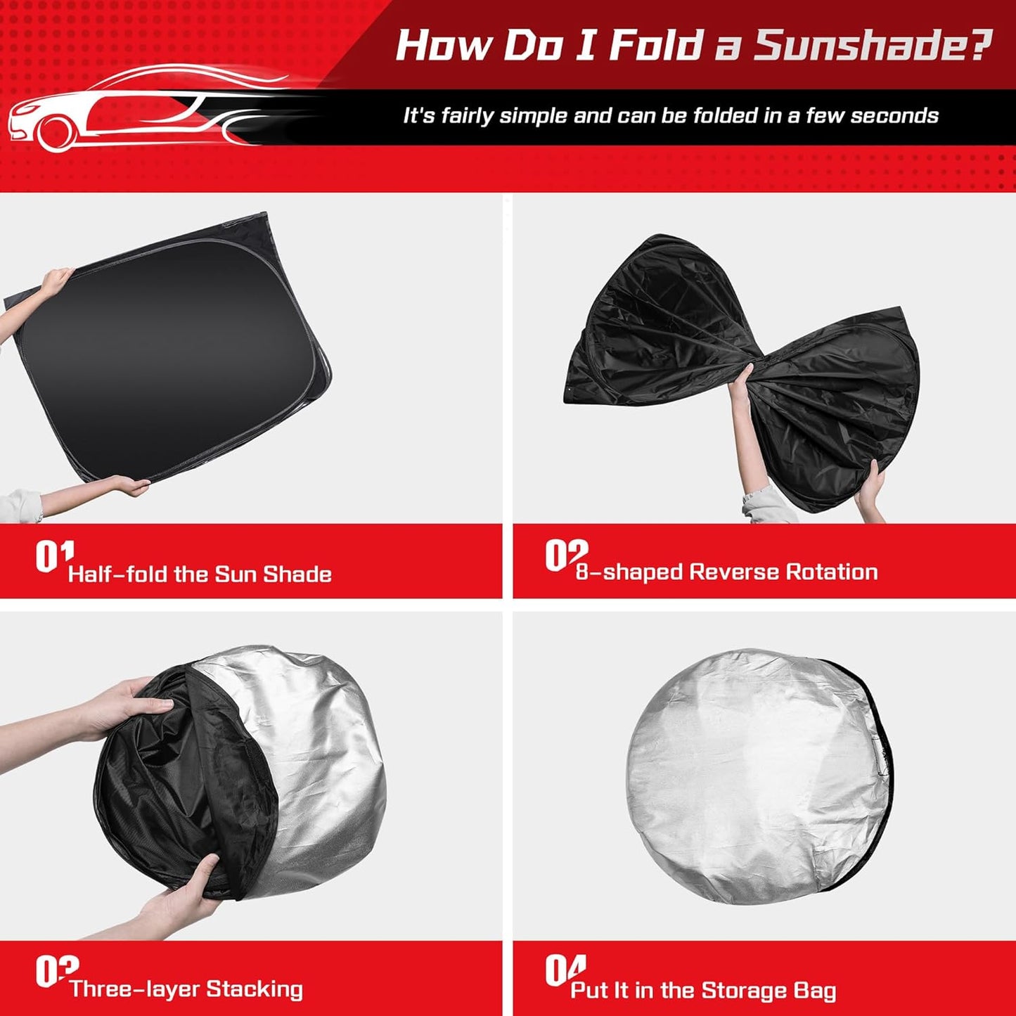 ARISMOTOR Windshield Sun Shade for Cadillac XT5 2017-2025, Custom Fit Foldable Front Window Sunshade Sun Visor Protector, Block UV Rays Keep Your Car Cooler