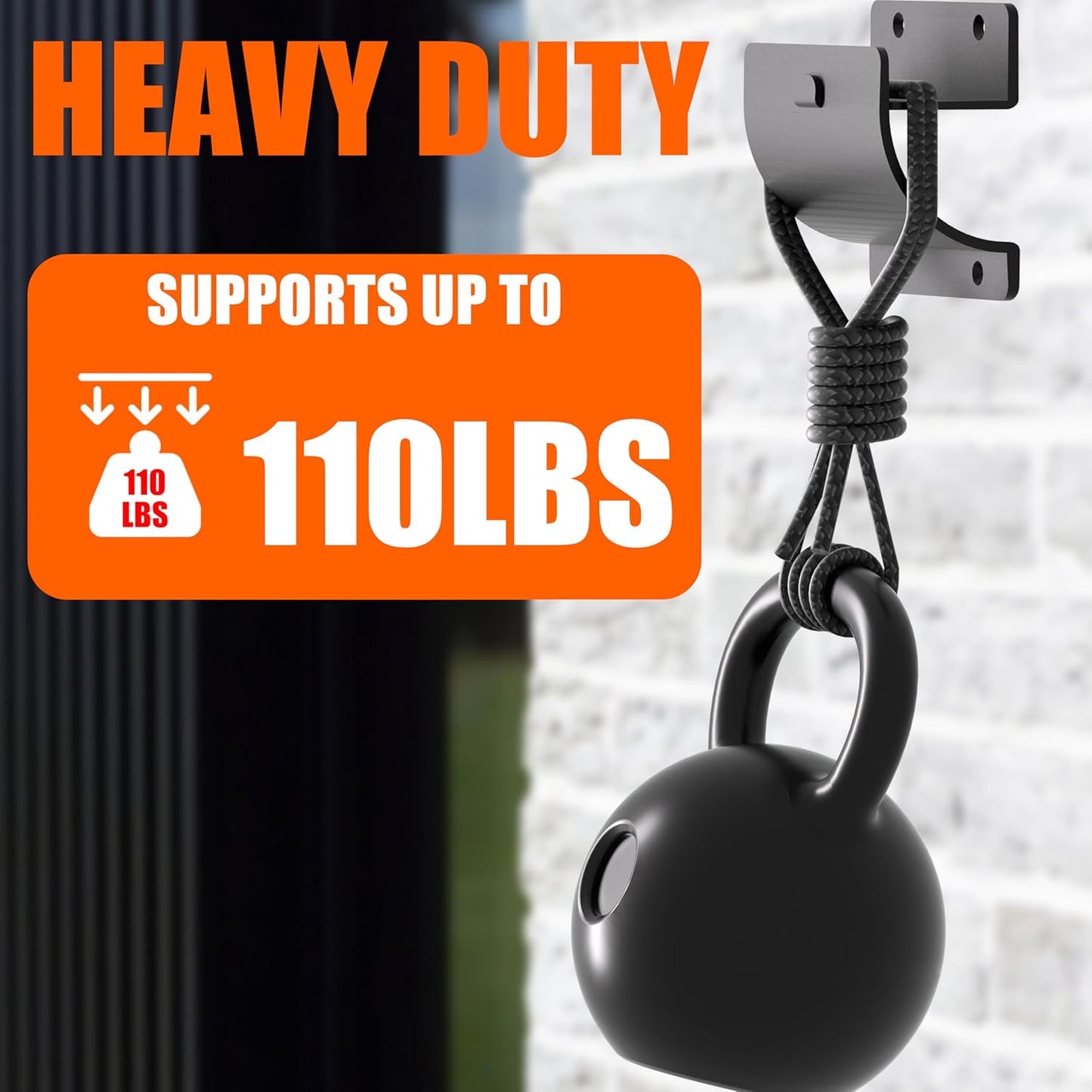 Ladder Hooks, 1 Pack Ladder Hangers for Garage Wall Wheelbarrow Hanger for Home Storage, Black