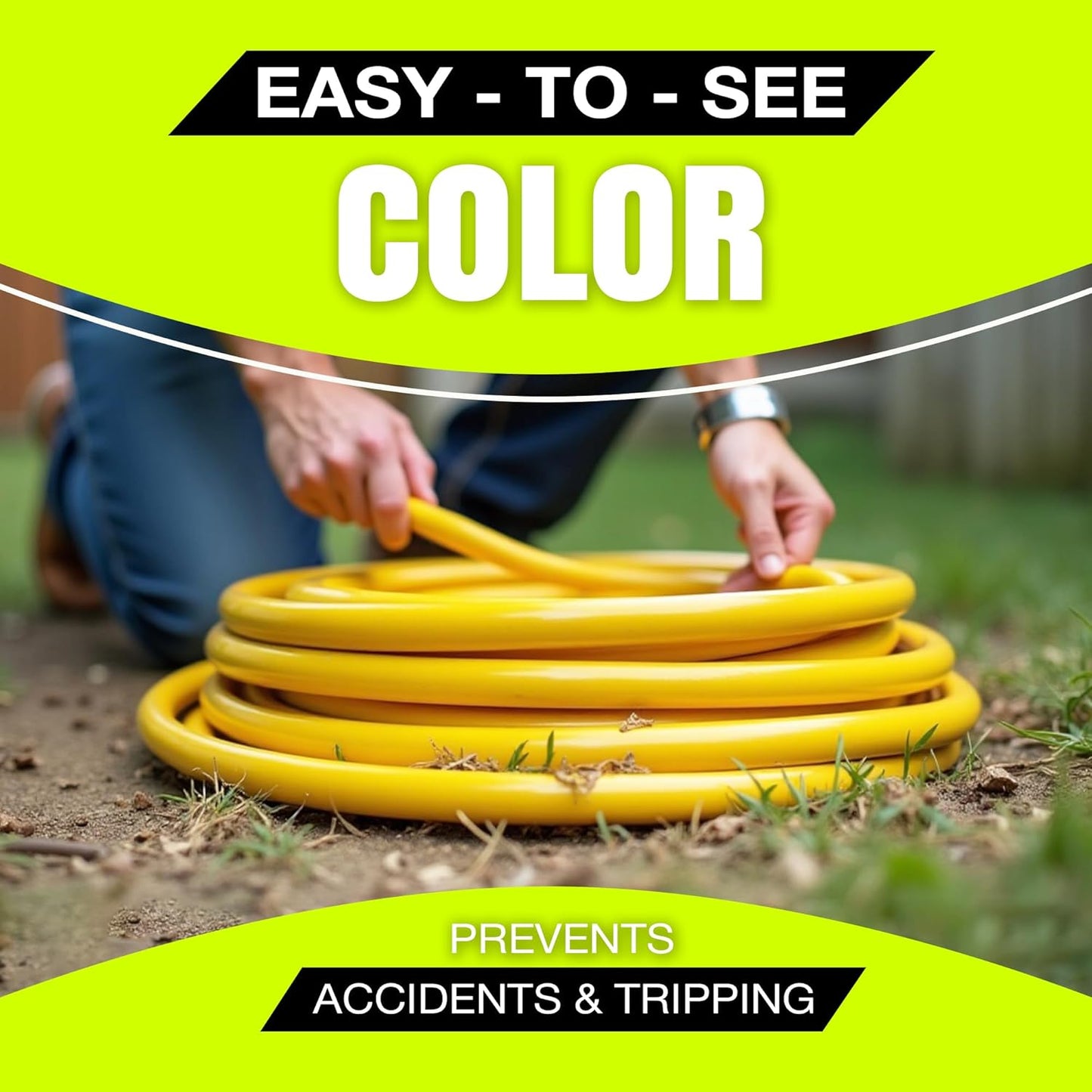 25ft Outdoor/Indoor Extension Cord 14/3 Gauge Heavy Duty 3 Prong SJTW, Waterproof, Flexible Cold-Resistant Long Power Cord,15A 125V 1625 W, Yellow by LifeSupplyUSA