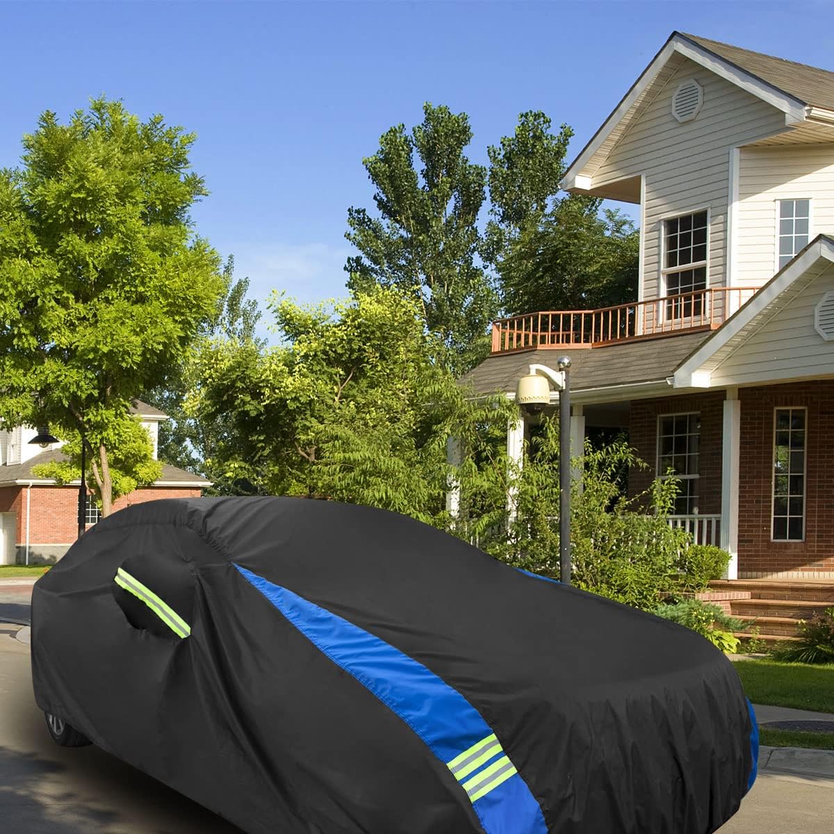 Avecrew Car Cover Custom Fit for Honda Civic Sedan, Waterproof All Weather Full Exterior Cover Rain Snow UV Protection Outdoor Cover with Side Door Zipper Design