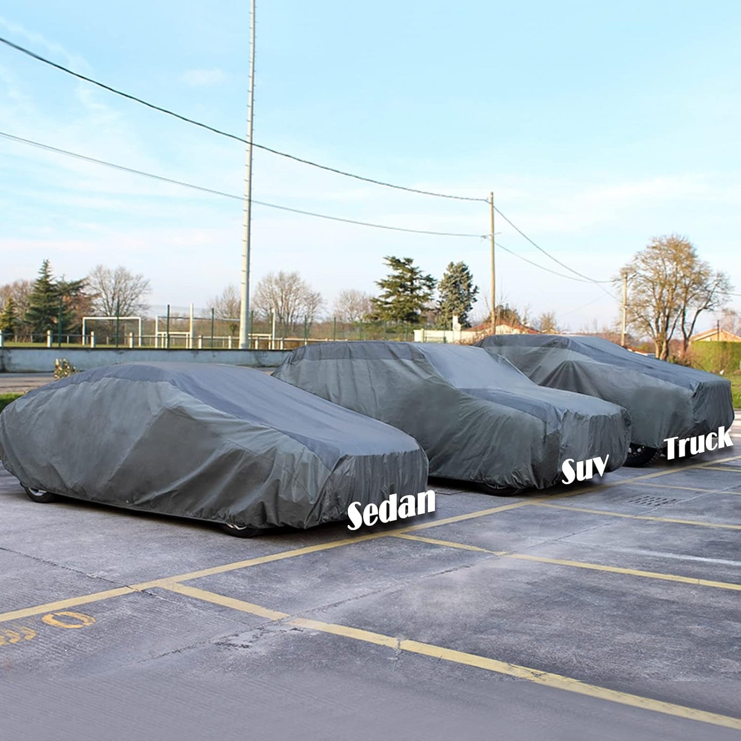 XCAR Ultra Light Waterproof Truck Car Cover for Automobiles All Weather Protection, Windproof & Breathable, Fits Cars Up to 232"