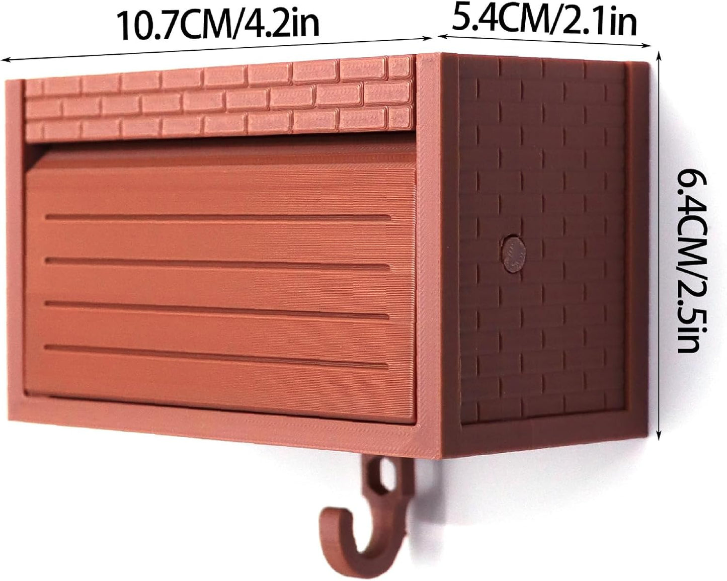 Wall-Mounted Car Display Key Holder, Decorative Garage Model Design, Multiple Colors（No Car） (Brick-Brown（No Car）)