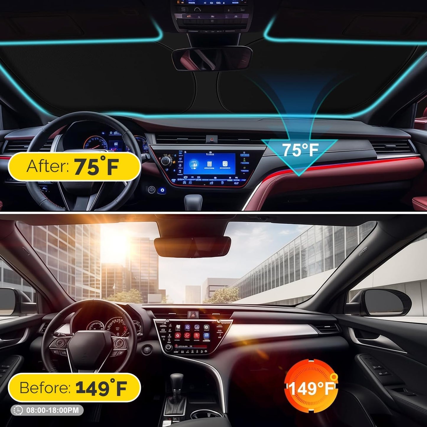 Car Windshield Sun Shade Compatible with 2023 2024 2025 Kia Sportage NQ5 Accessories Foldable Front Window Sunshade Custom Windshield Cover Sun Visor Block UV Rays