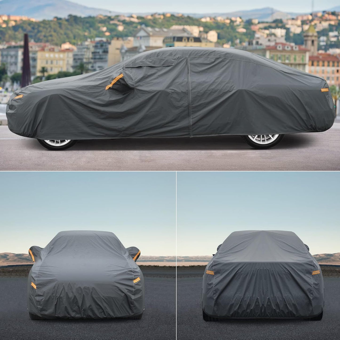 Premium Car Cover Custom Fit Toyota Sienna (1997-2025), 16 Layers Heavy Duty Car Cover Waterproof All Weather with Zipper Door for Sun Rain Snow Dust Uv Protection