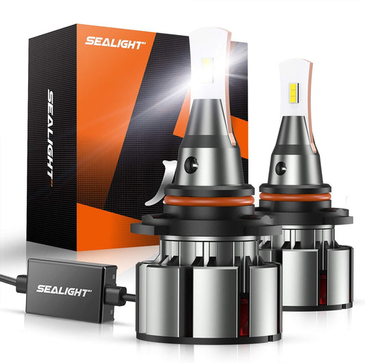 SEALIGHT 9005/HB3 Bulbs for Fog, 36000LM Super, L2 9005/HB3 Fog Light Driving Bulbs, 800% Brighter with 9005 Light Bulbs, 50000+ Hours Lifspan, 15000RPM Cooling Fan, IP68, Play and Plug, Pack of 2