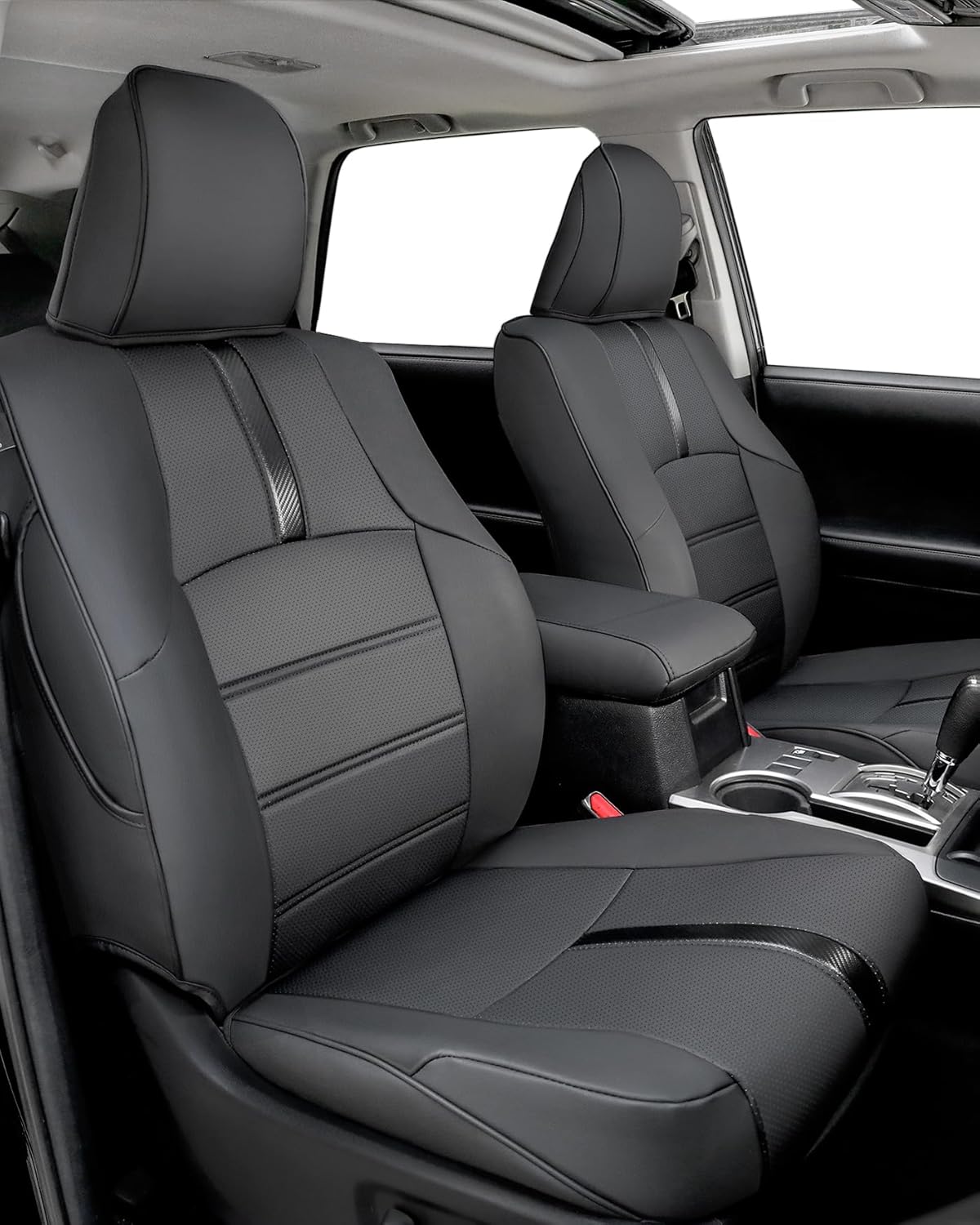 Seat Covers for Toyota 4Runner 2011-2024, (5 Seats Only) Full Set Full Coverage Waterproof Leather Seat Covers for 4Runner 2012 2013 2014 2015 2016 2017 2018 2019 2020 2021 2022 2023 Accessories