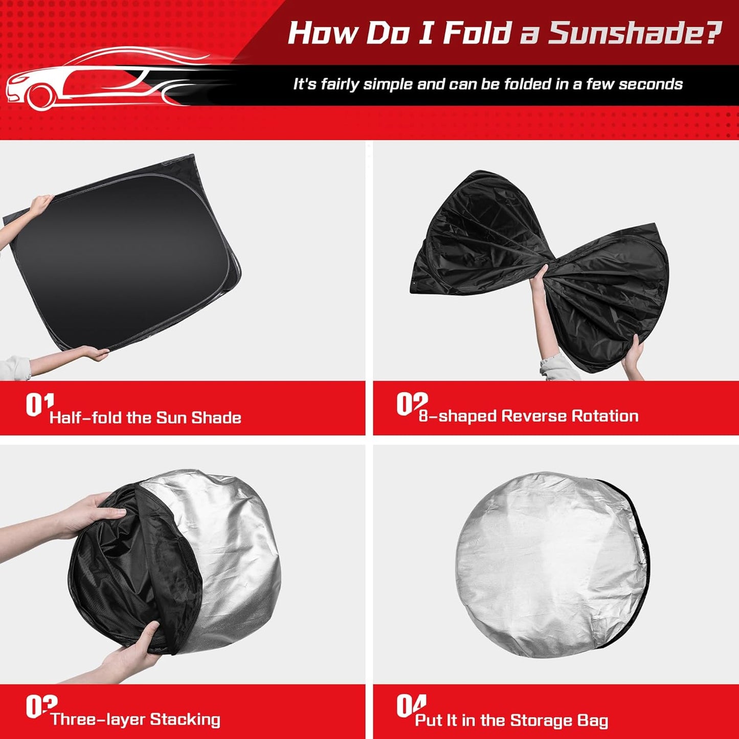 ARISMOTOR Windshield Sun Shade for Ford Escape 2020-2025, Custom Fit Foldable Front Window Sunshade Sun Visor Protector, Block UV Rays Keep Your Car Cooler
