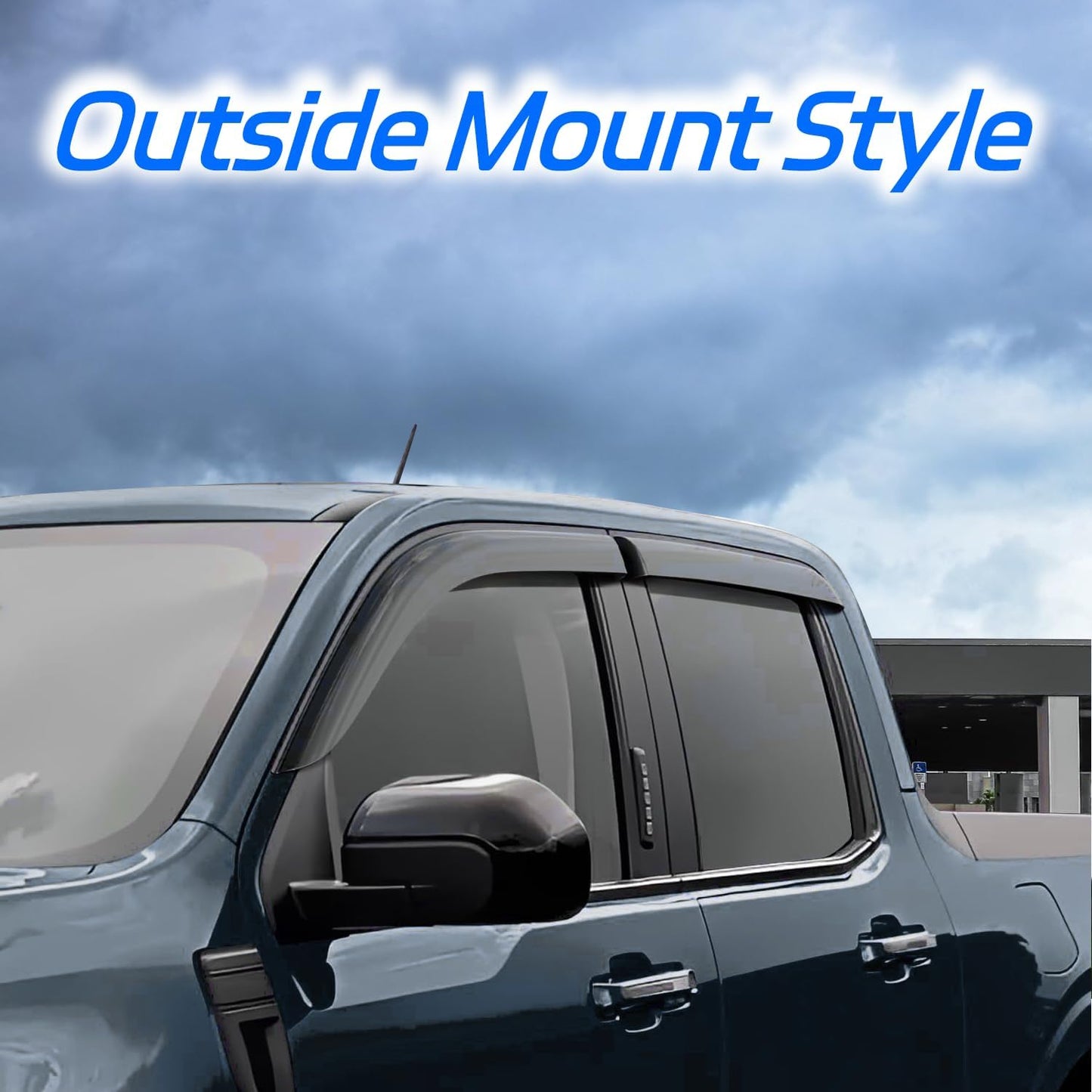 Rain Guard Fit for 2007-2017 Jeep Wrangler Unlimited 4-Door & 2018 Jeep Wrangler JK Unlimited 4-Door, Outside Mount Side Window Visor Deflector, Dark Smoke Vent Shade Shield, 4pcs