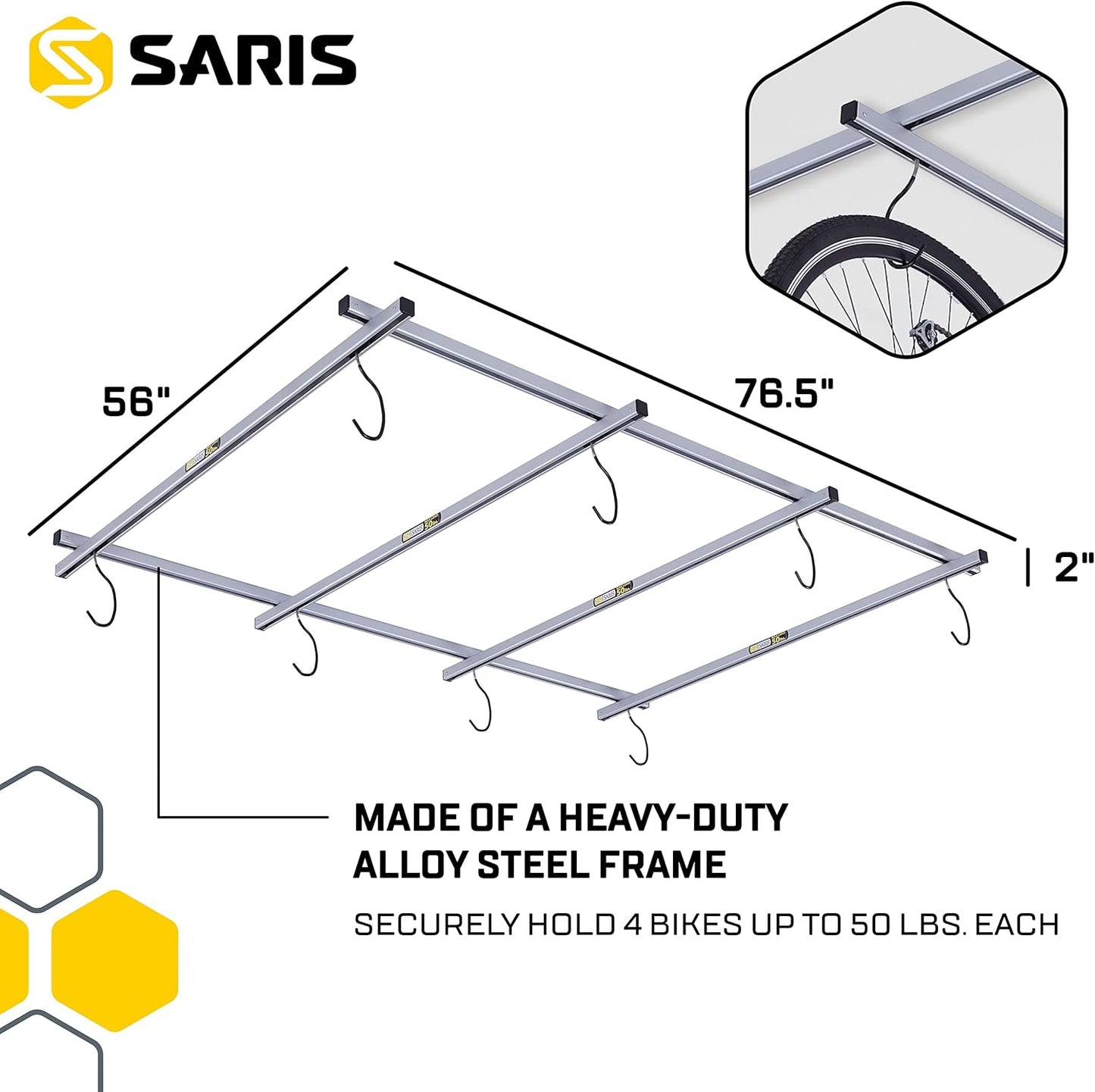 Saris Bike Storage, Cycle Glide Home Bicycle Parking, Ceiling Rack and Add-on-Kit