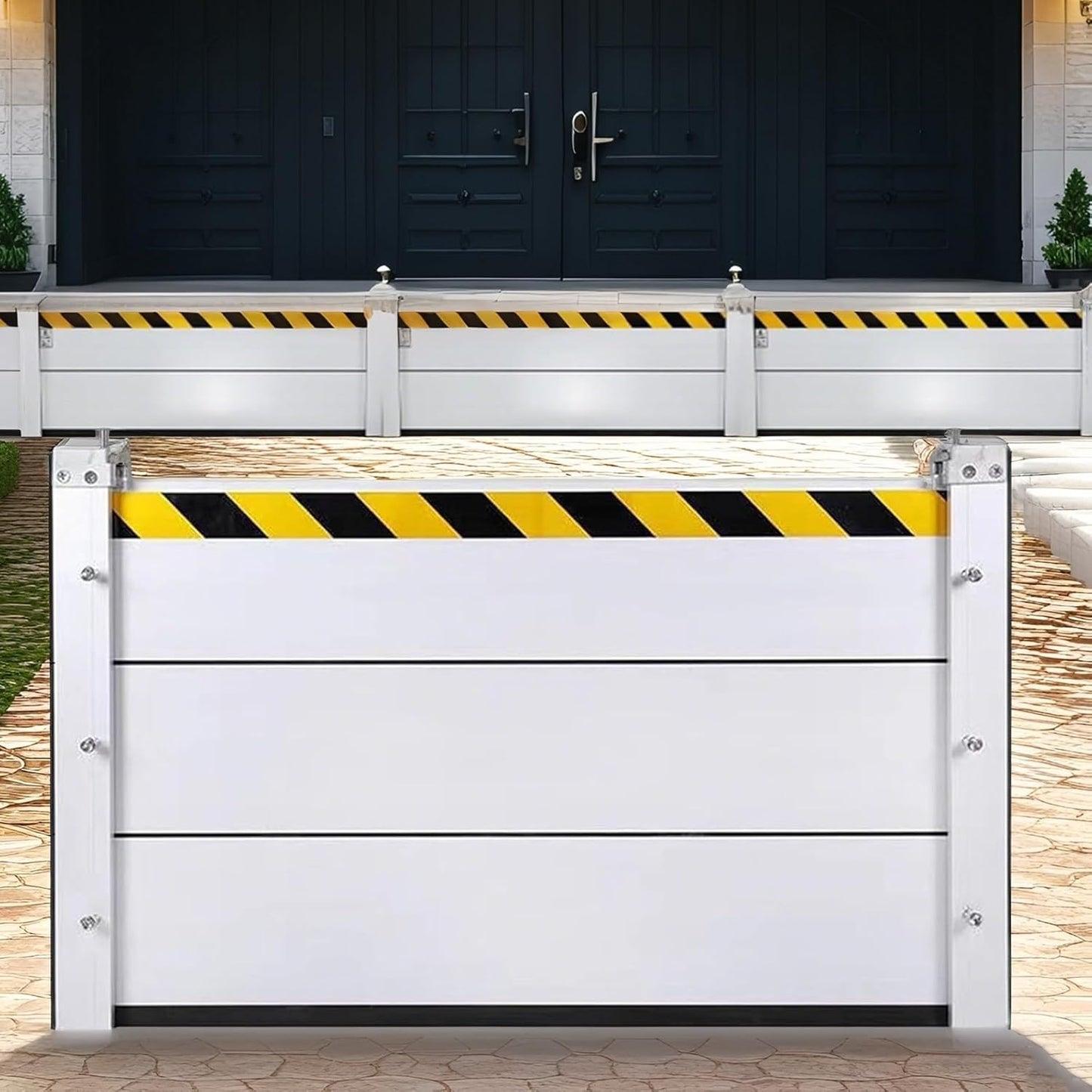 Flood Barriers for Home Exterior,Aluminum Alloy Outdoor Garage Doors Water Barriers for Flooding(H15.7Inch,L5.5FT)