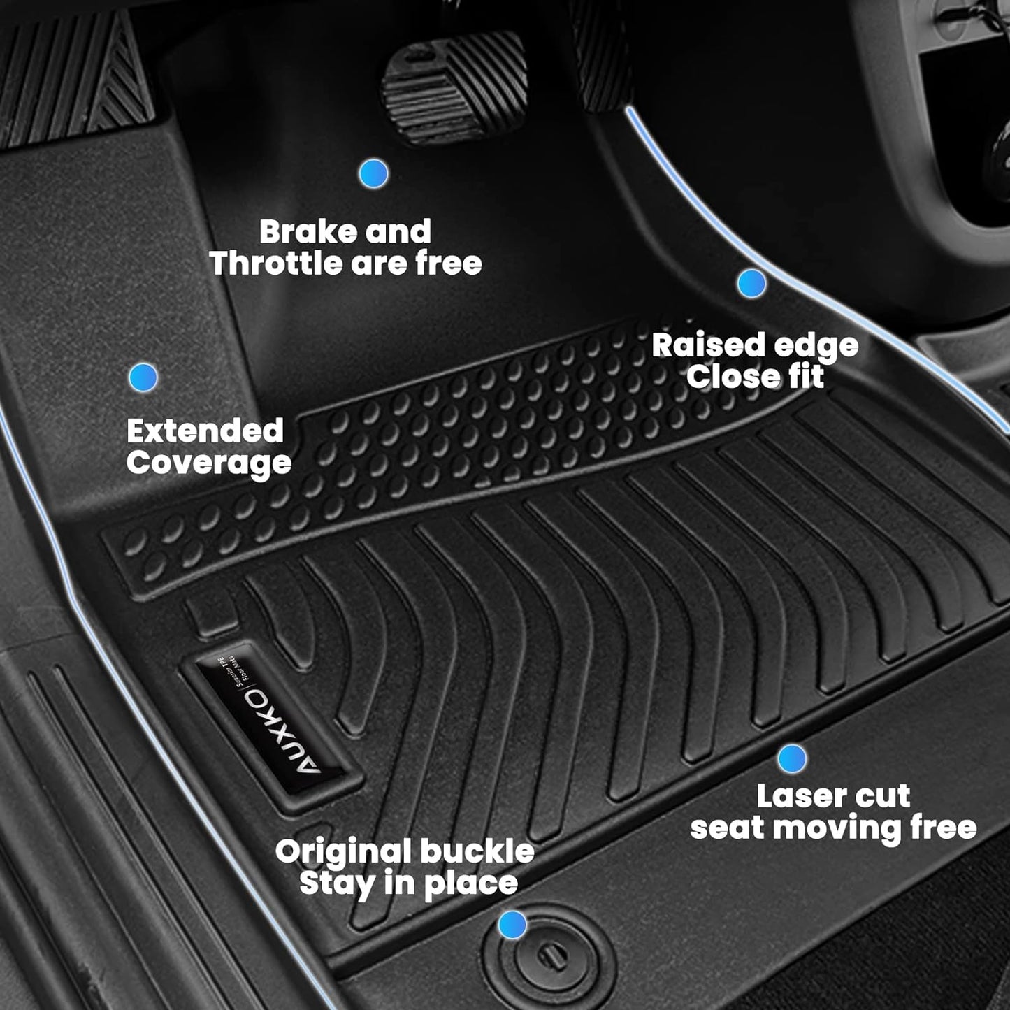 All Weather Floor Mats Fit for Honda Accord 2023 2024 2025 Include Hybrid TPE Rubber Liners Set Accord Accessories All Season Guard Odorless Anti-Slip Floor Mats