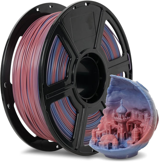 FLASHFORGE PLA Filament 1.75mm +/- 0.02mm Blue to Pink Gradient, Smooth Color-Changing 3D Printer Filament 1kg (2.2lbs) Spool, 3D Printing Filament Easy to Use and Fits for Most FDM 3D Printers