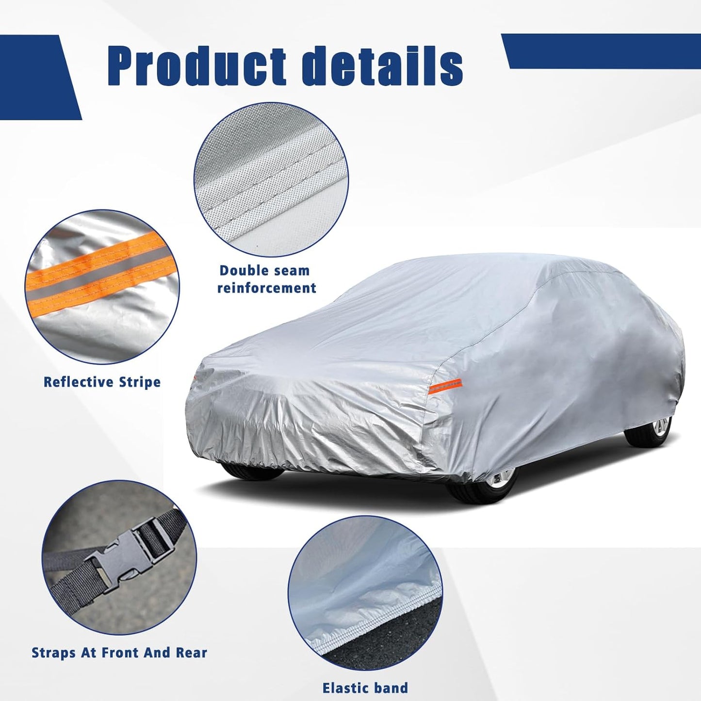 Kayme 6 Layers Car Cover Custom Fit for BMW Z4 E85 E86 E89 G29 Coupe/Roadster/Convertible (2002-2025) Waterproof All Weather for Automobiles, Outdoor Full Cover Rain Sun UV Protection.Silver