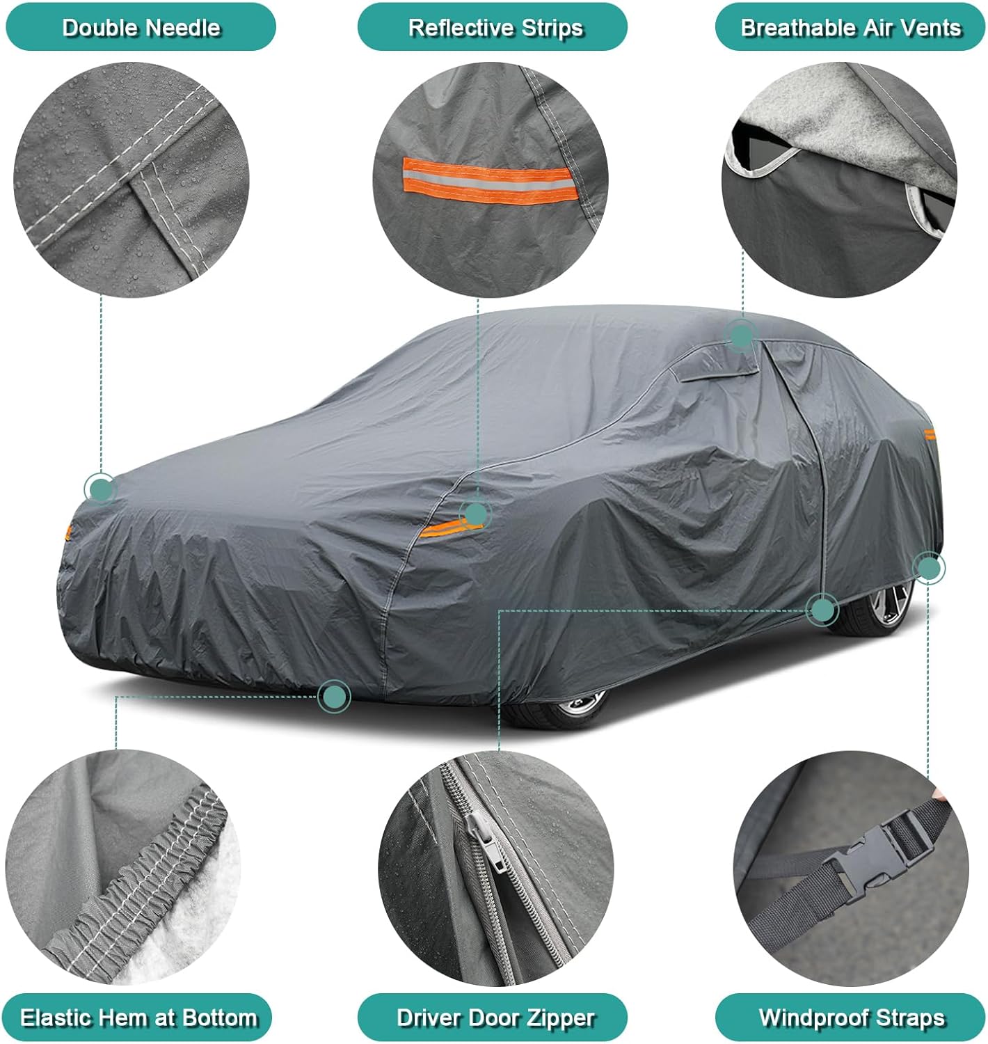 Premium Car Cover Custom Fit Chevrolet Chevy Camaro (2010-2025), 16 Layers Heavy Duty Car Cover Waterproof All Weather with Zipper Door for Sun Rain Snow Dust Uv Protection