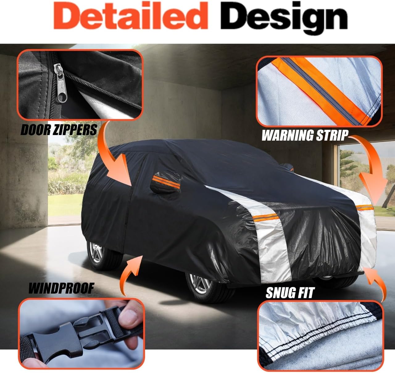 Ford Edge Car Cover 100% Waterproof All Weather, Gift with Towel, 10 Layers SUV Car Cover Custom Fit 2007-2023 Ford Edge, Full Exterior Covers Rain Sun UV Protection with Door Zipper.