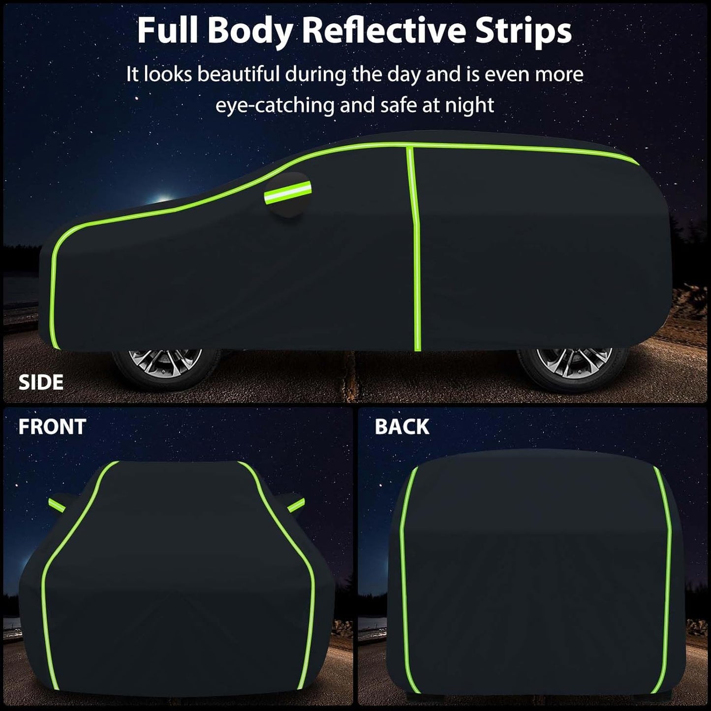 Car Cover for 2014-2024 Mini Cooper/Cooper S/Hardtop/Clubman 4-Door，6 Layers PEVA Full Car Cover – All-Weather UV, Dust, Snow Protection – Windproof Outdoor/Indoor Cover with Door Zipper