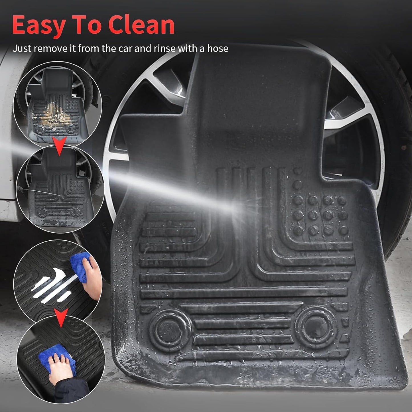 Wayhigh-All Weather Floor Mats and Cargo Liner Set Fit for Kia K5 2021-2025 (Only FWD Models) or for Hyundai Sonata/Sonata Hybrid 2020-2025 TPE Car Mats Waterproof Anti-Slip Floor Liners Accessories
