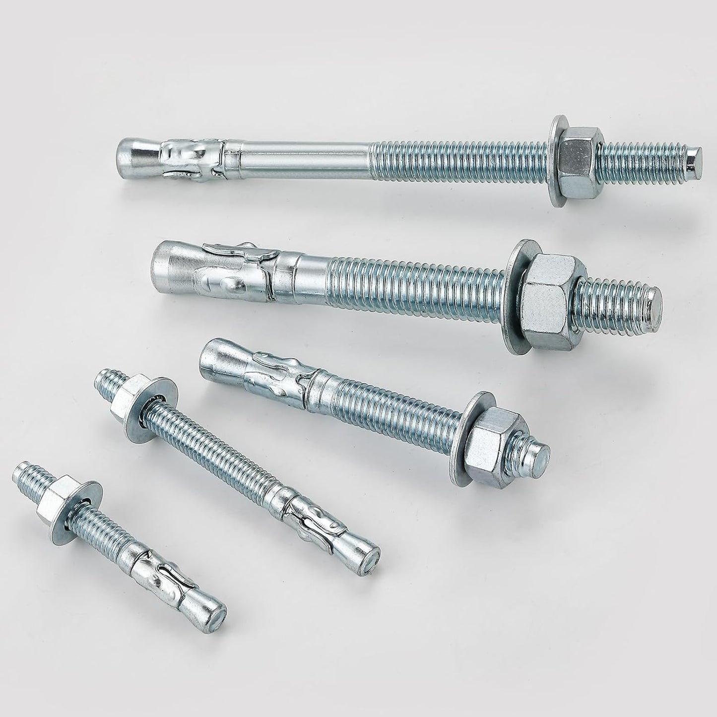 5/16x5" 10Pcs Inch Standard Fasteners for Heavy-Duty Zinc Wedge Anchors for Cement and Concrete