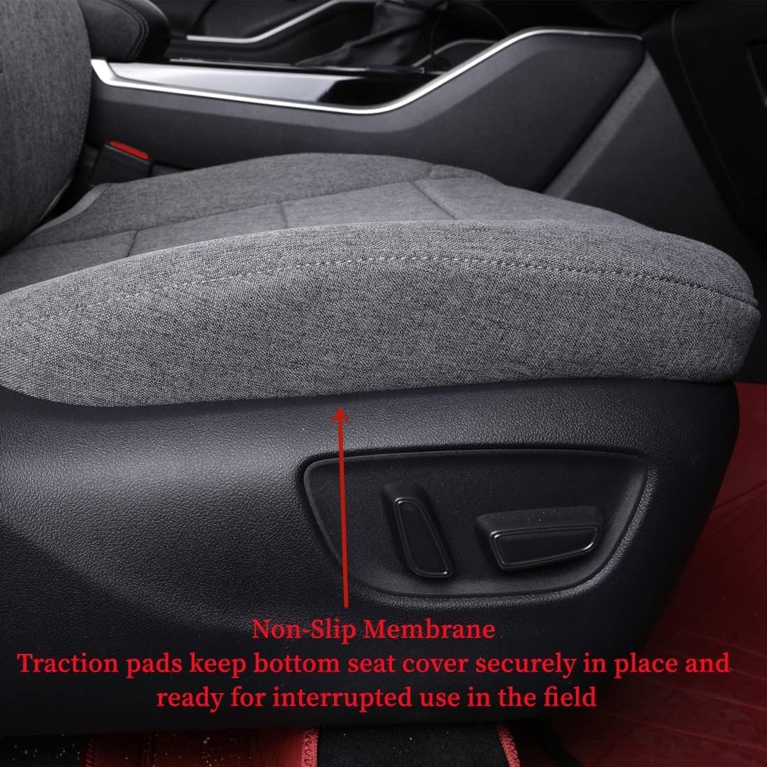 coverdream Custom Fit Camry Car Seat Covers for 2025 Toyota Camry XLE,XSE,Full Coverage Polyester Seat Protector(Full Set,Gray)