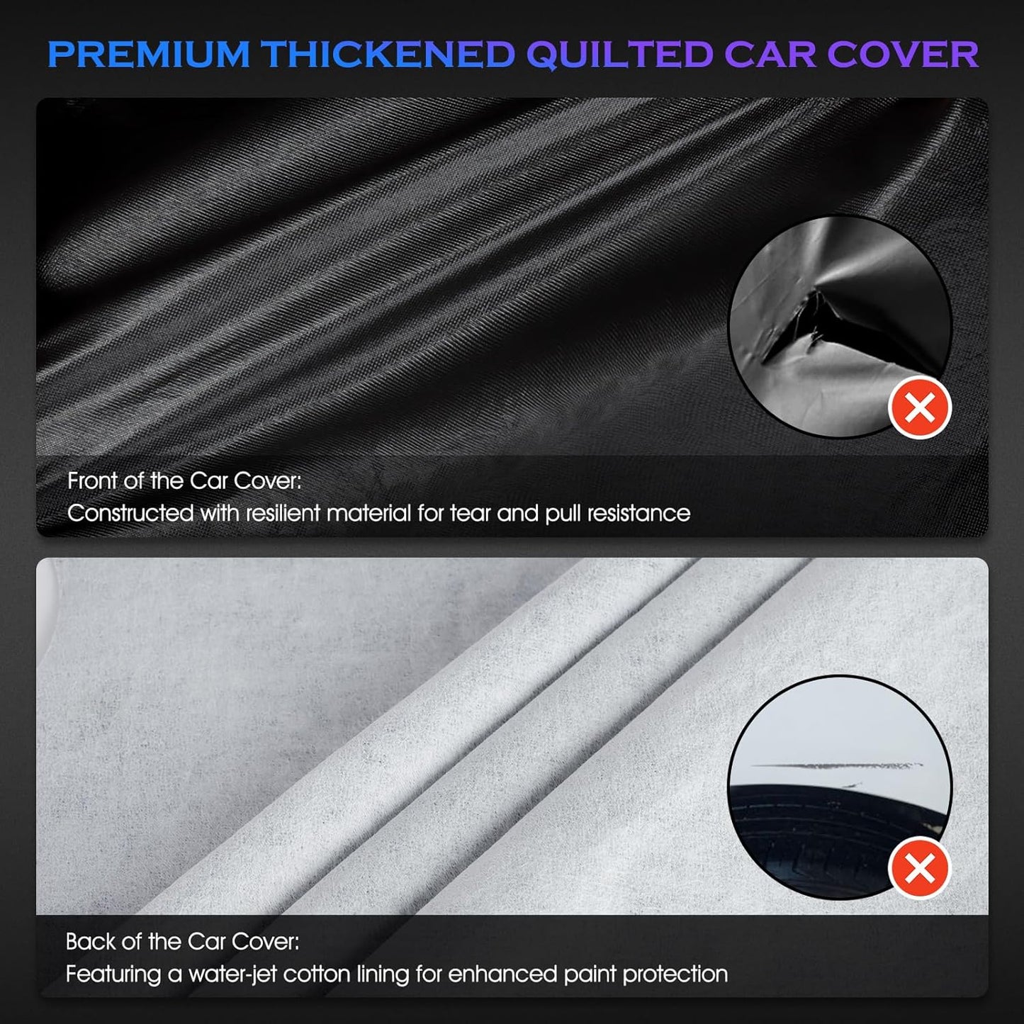 Car Cover Custom Fit for Toyota RAV4 1996-2025,Honda CRV 1997-2025, 6 Layers Truck Cover Waterproof All Weather for Automobiles,Outdoor Full Exterior Cover,Rain, Sun, Wind Protection,Black