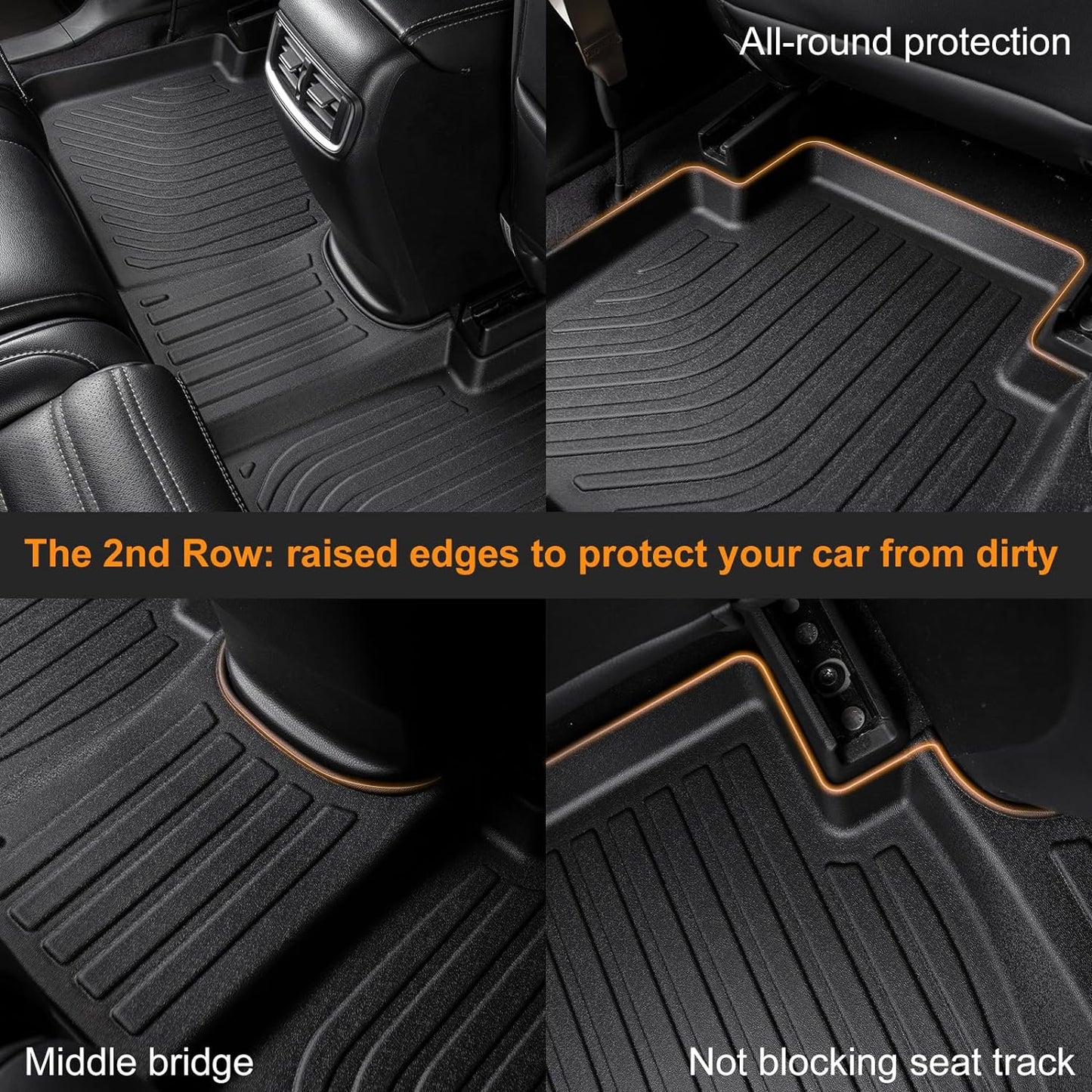 Binmotor-Floor Mats & Cargo Liner Custom for Genesis GV70 2022-2025 (Not Electrified GV70), 1st & 2nd Row & Cargo Mat Full Set, Heavy Duty Car Floor Liners for Genesis GV70 Accessories