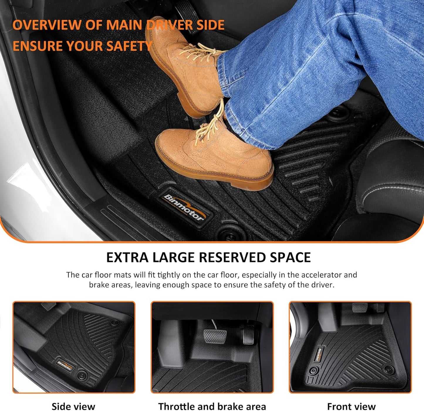 Binmotor-All Weather Floor Mats Cargo Liner for Mazda CX-5 2023 2024 2025, Car Floor Mat CX5, Trunk Cargo Mat for Mazda CX5 Accessories Car Mats