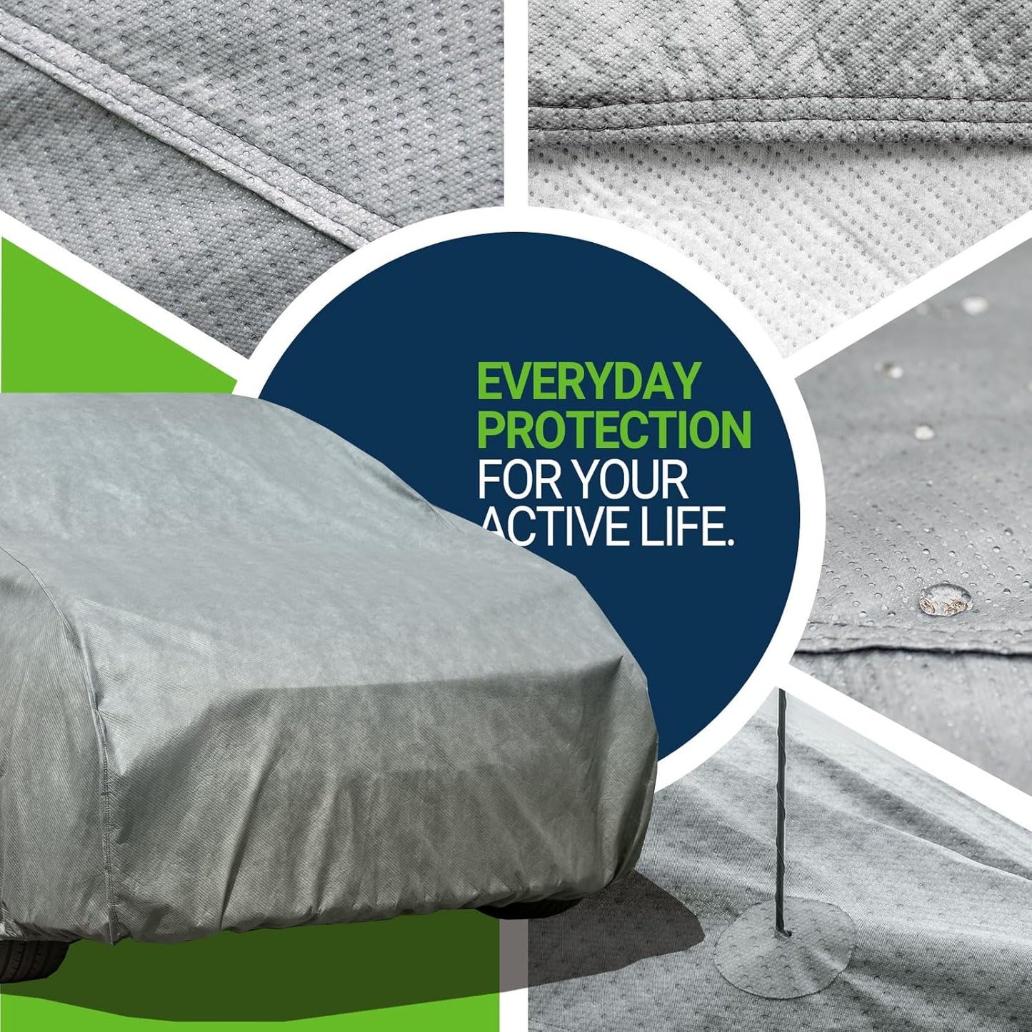 All Weather Waterproof SUV Car Cover, 7-Layer Non-Woven Cotton Car Covers for Automobiles SUV Snow Cover, Full Exterior Covers, Winter Rain Sun, Grey, Size SUV S2