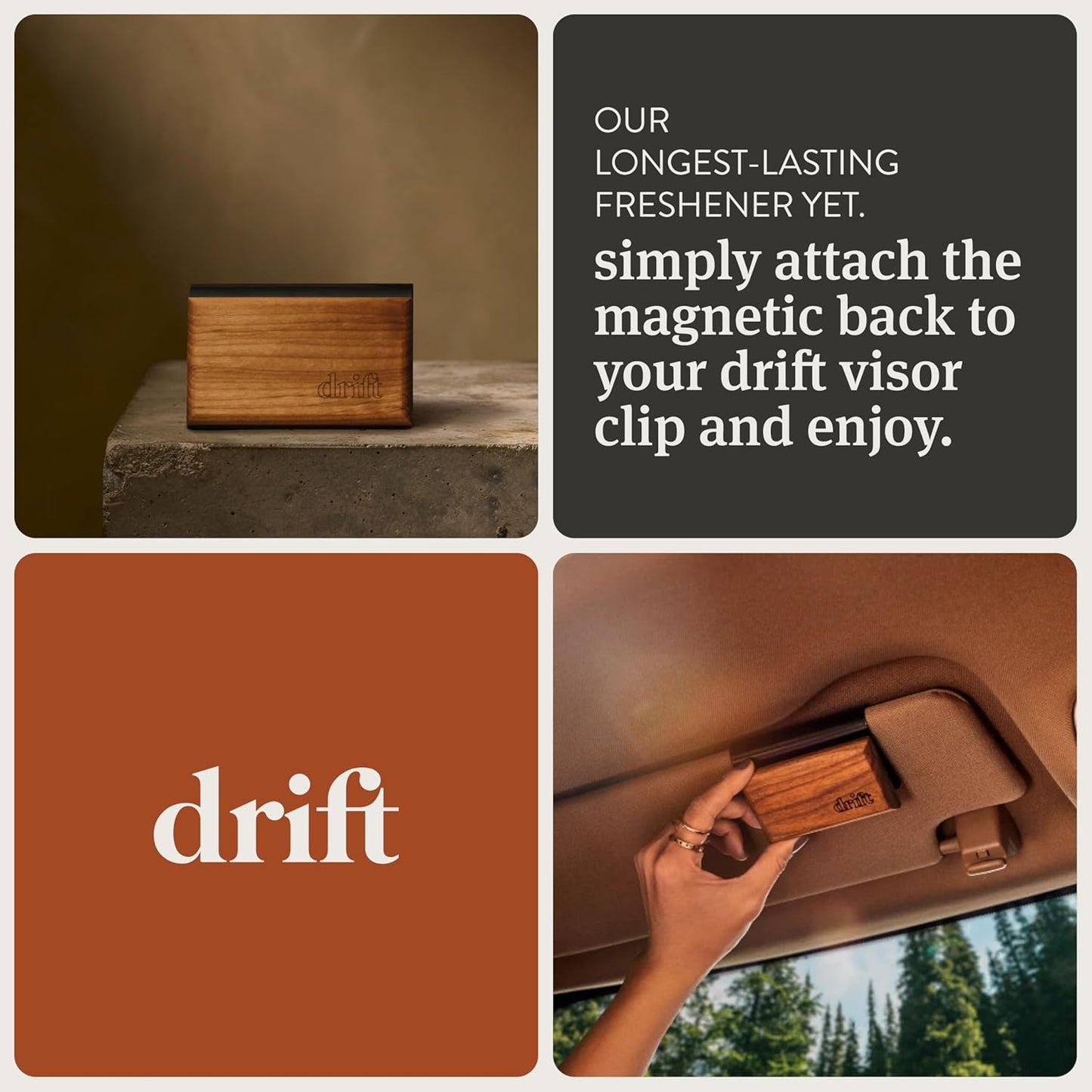 Drift Car Air Freshener - Wooden Deodorizer - Vehicle Odor Remover - Auto Scent Diffuser - Long-Lasting Car Freshening - Cabana Scent Refill - Pack of 3 - NO CLIP INCLUDED