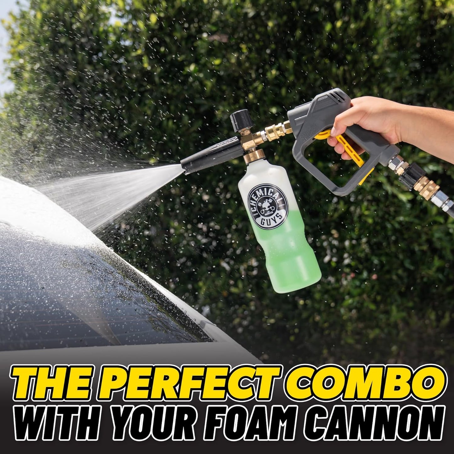 Chemical Guys EQP402 Snubby Pressure Washer Gun, Foam Cannon Attachment, For Gas & Electric Pressure Washers